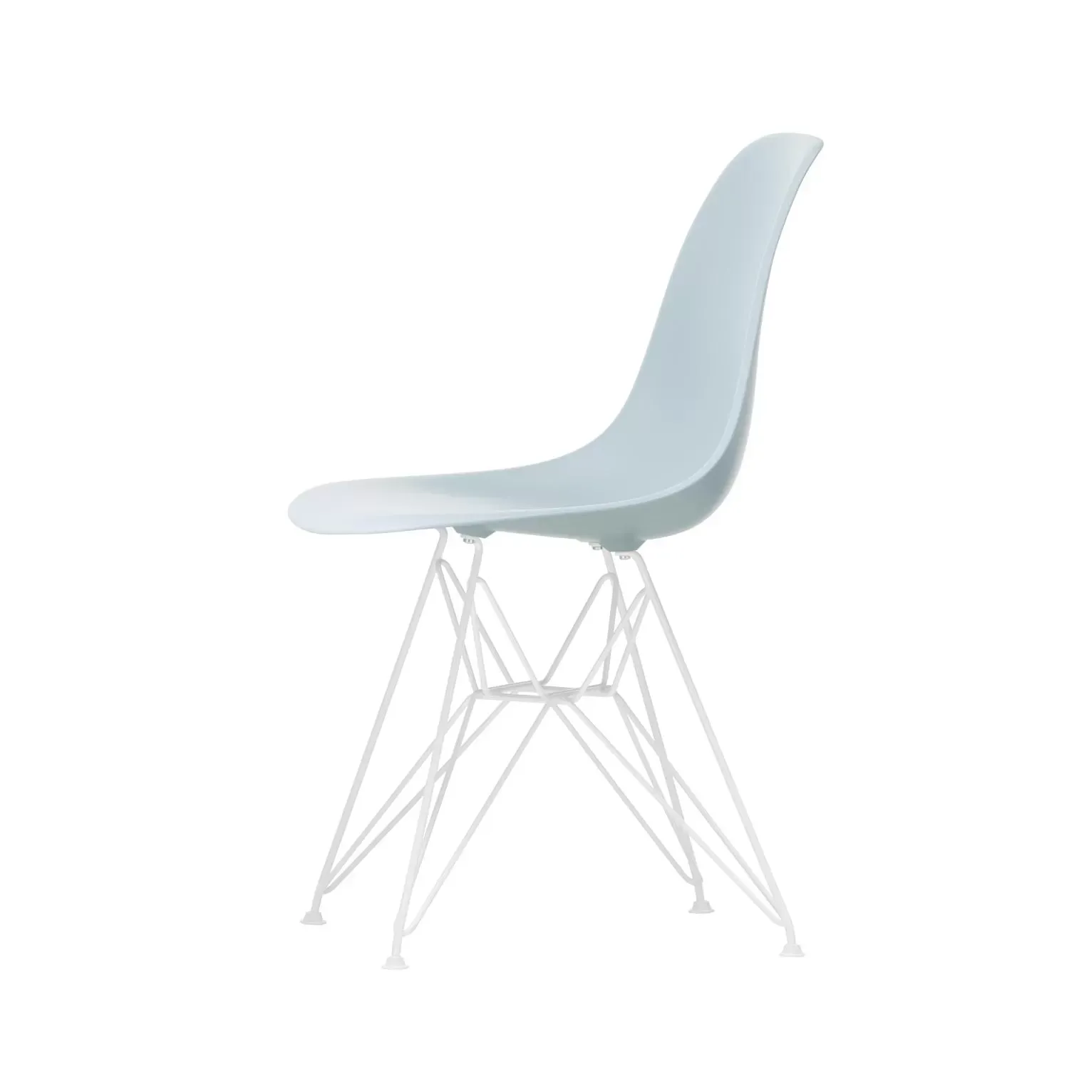 Illustration numéro 2 du produit Vitra DSR Eames Plastic Side Chair - blanc - gris polaire RE - gris polaire RE