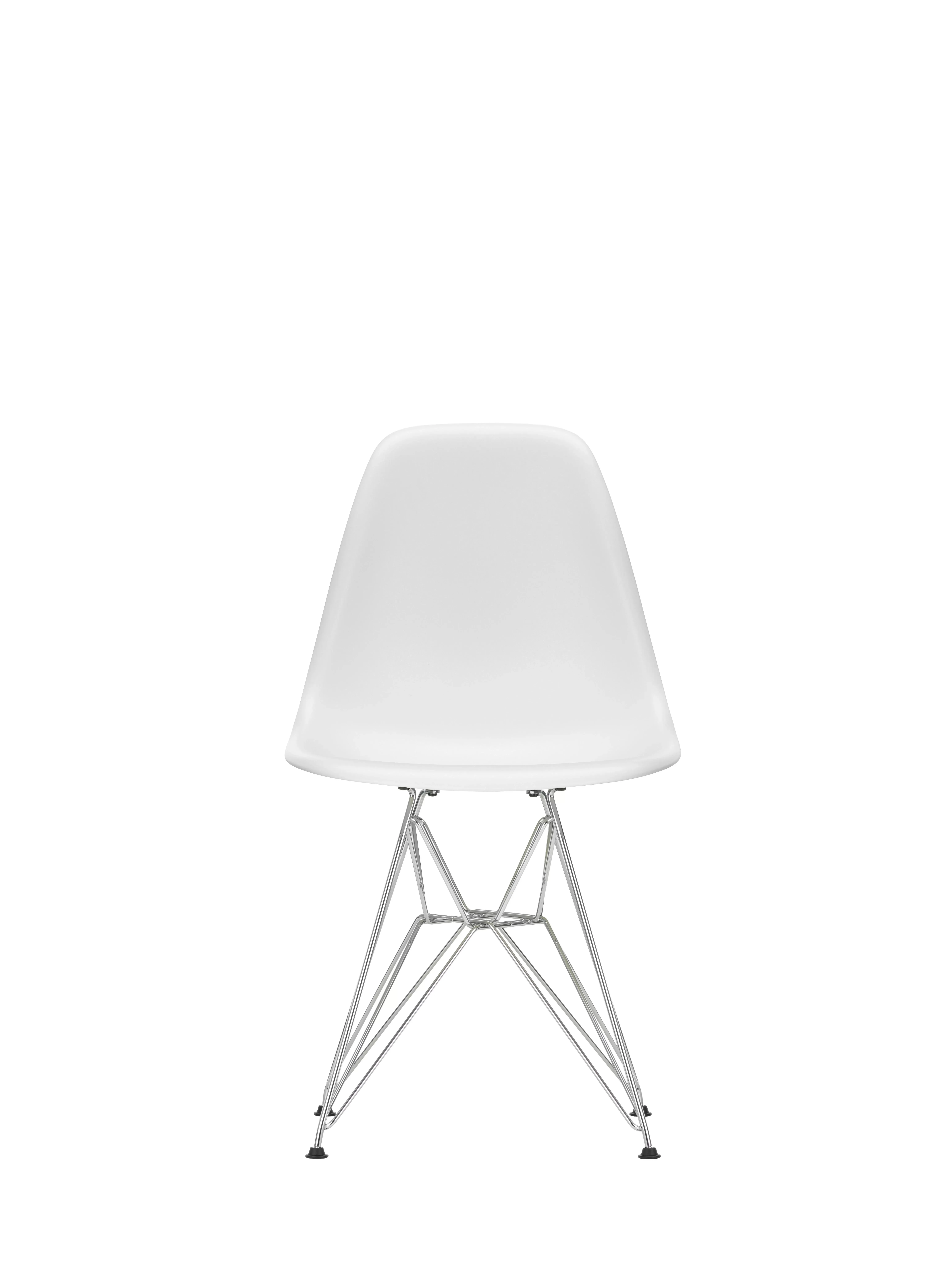 Illustration numéro 2 du produit Vitra DSR Eames Plastic Side Chair - chromé - coton blanc  RE