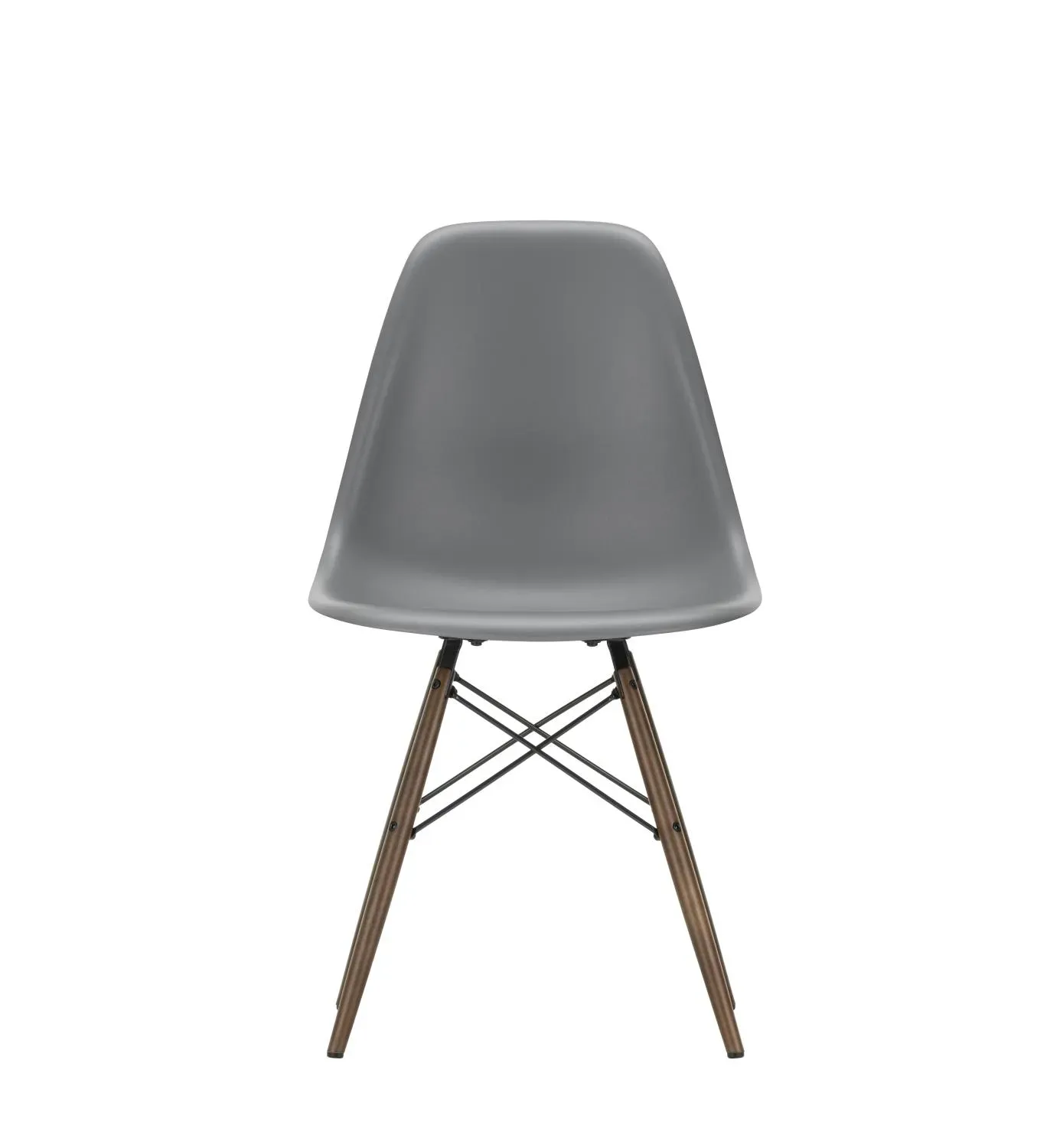 Illustration numéro 2 du produit Vitra DSW Eames Plastic Side Chair - gris granit RE - érable foncé