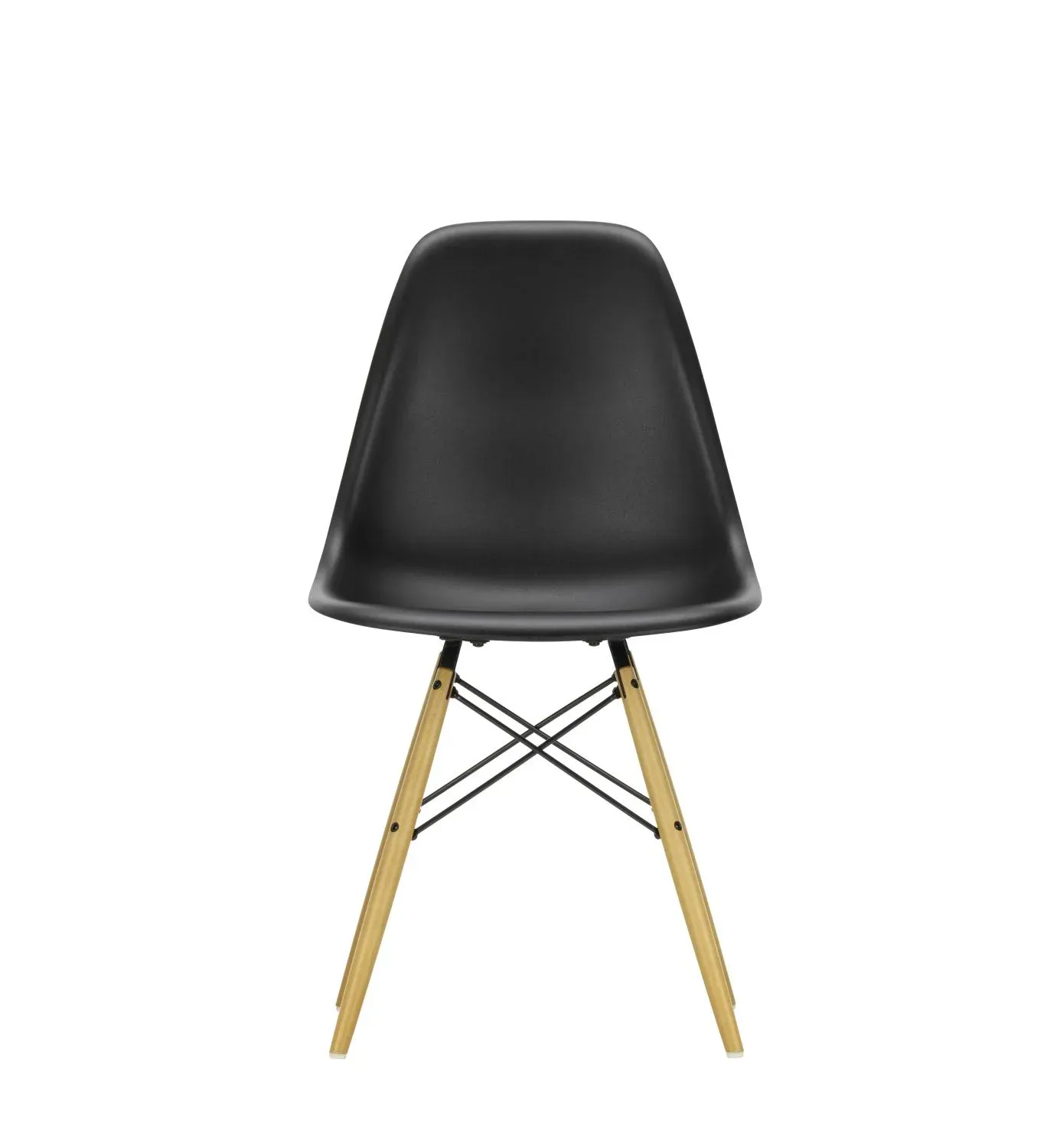 Illustration numéro 2 du produit Vitra DSW Eames Plastic Side Chair - noir foncé RE - érable jaune