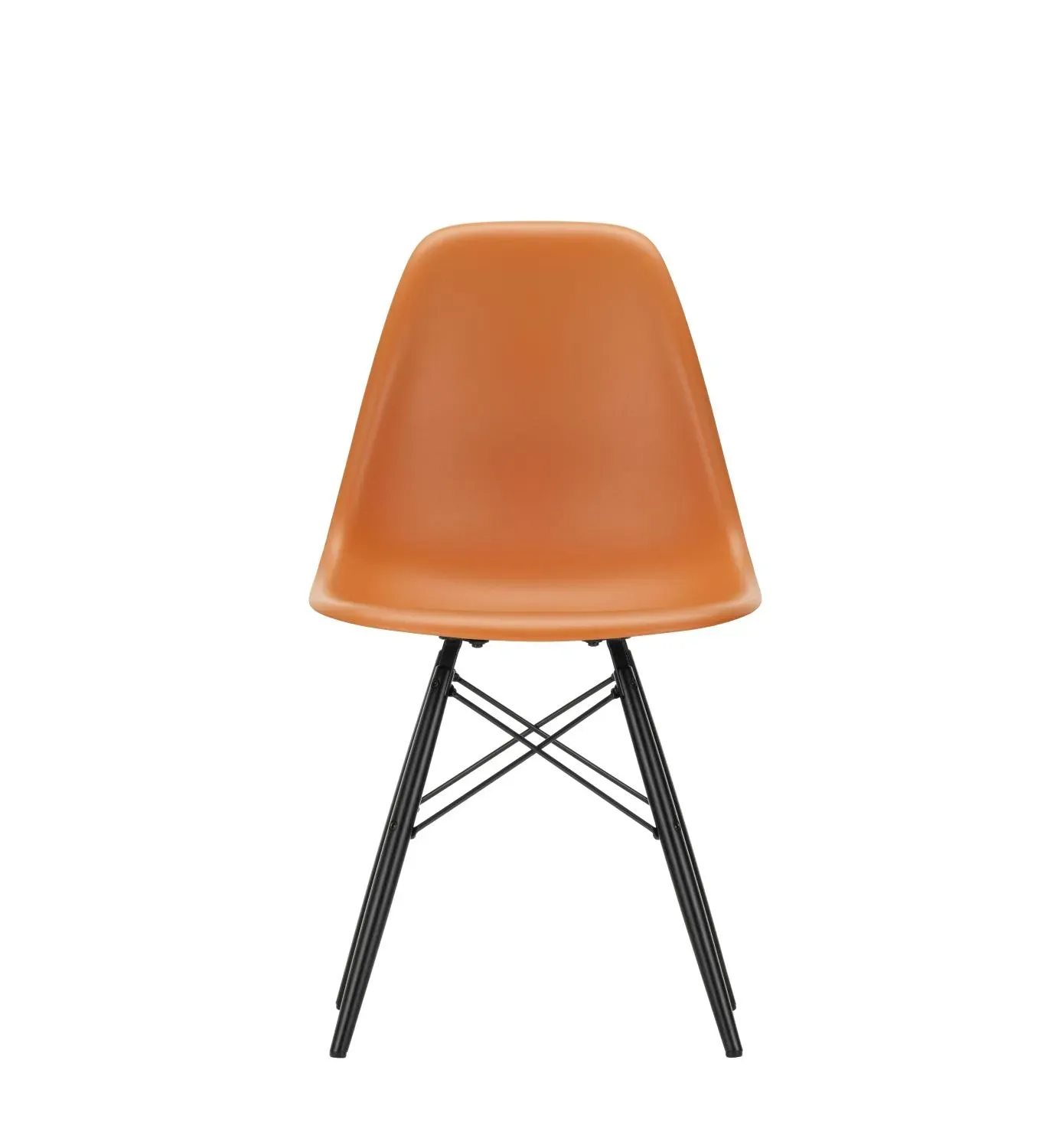 Illustration numéro 2 du produit Vitra DSW Eames Plastic Side Chair - orange rouille RE - érable noir