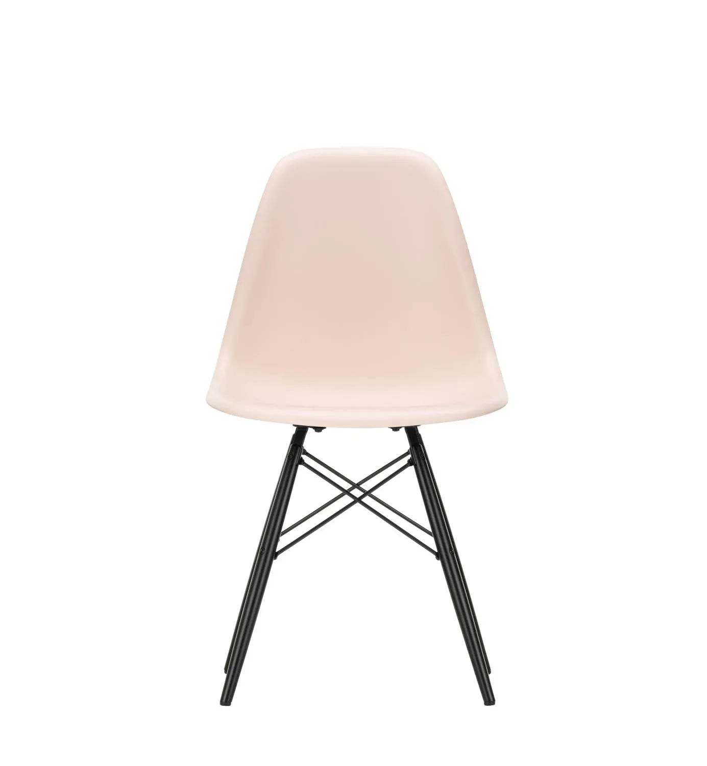 Illustration numéro 2 du produit Vitra DSW Eames Plastic Side Chair - rose doux RE - érable noir