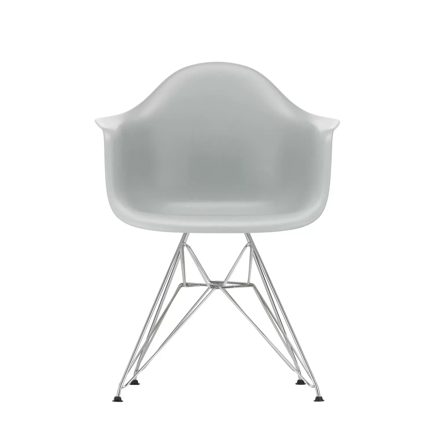 Illustration numéro 2 du produit Vitra DAR Eames Plastic Armchair - gris clair RE - chromé