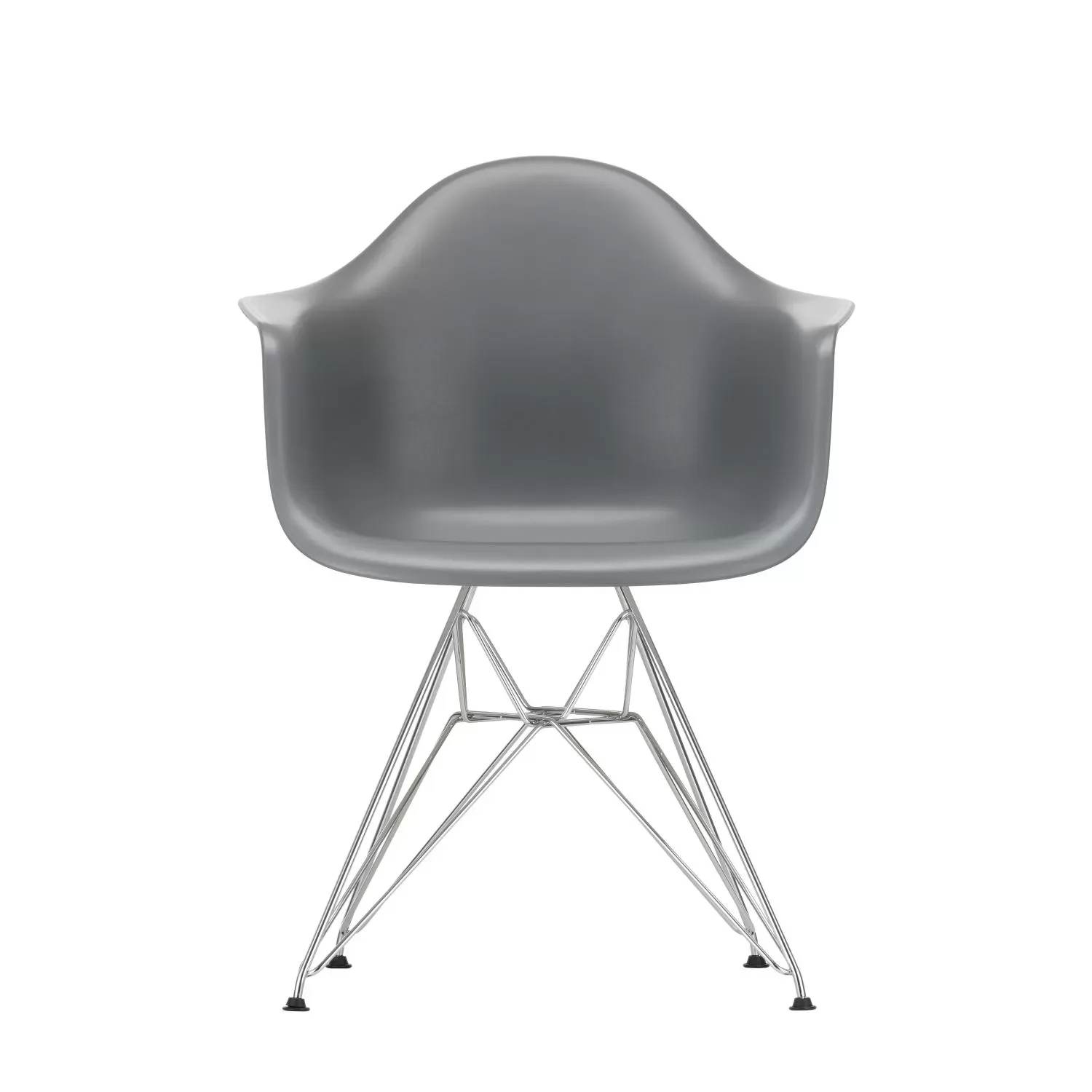 Illustration numéro 2 du produit Vitra DAR Eames Plastic Armchair - gris granit RE - chromé
