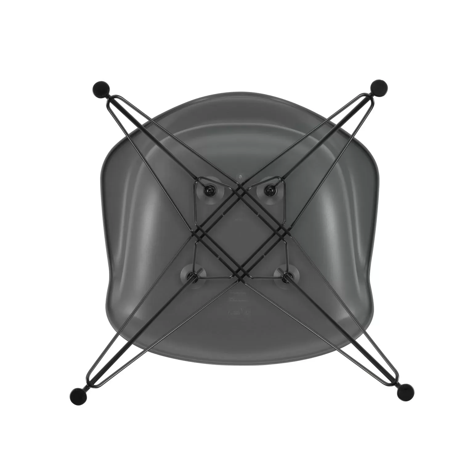 Illustration numéro 2 du produit Vitra DAR Eames Plastic Armchair - noir - gris granit RE