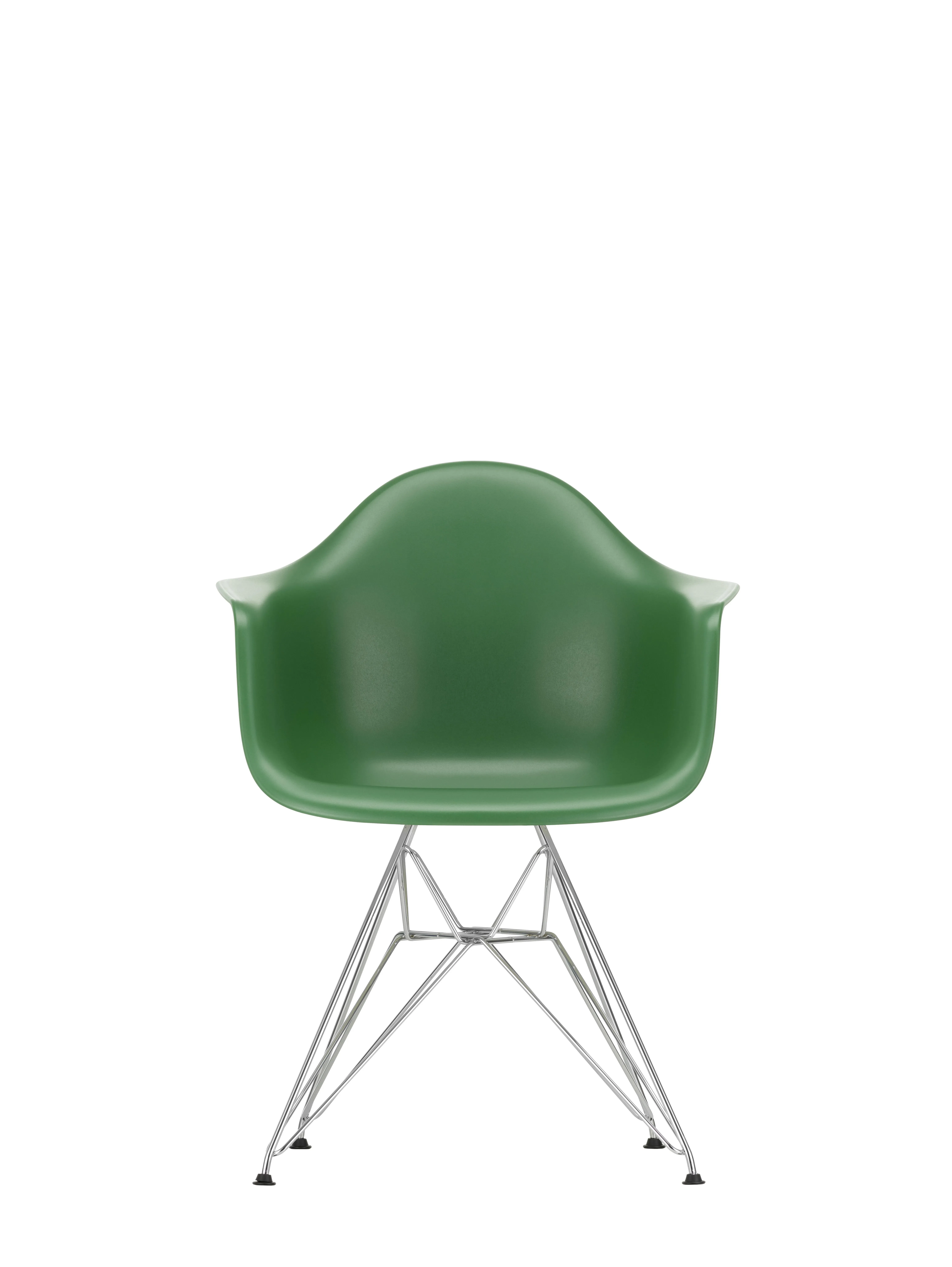 Illustration numéro 2 du produit Vitra DAR Eames Plastic Armchair - émeraude RE - chromé