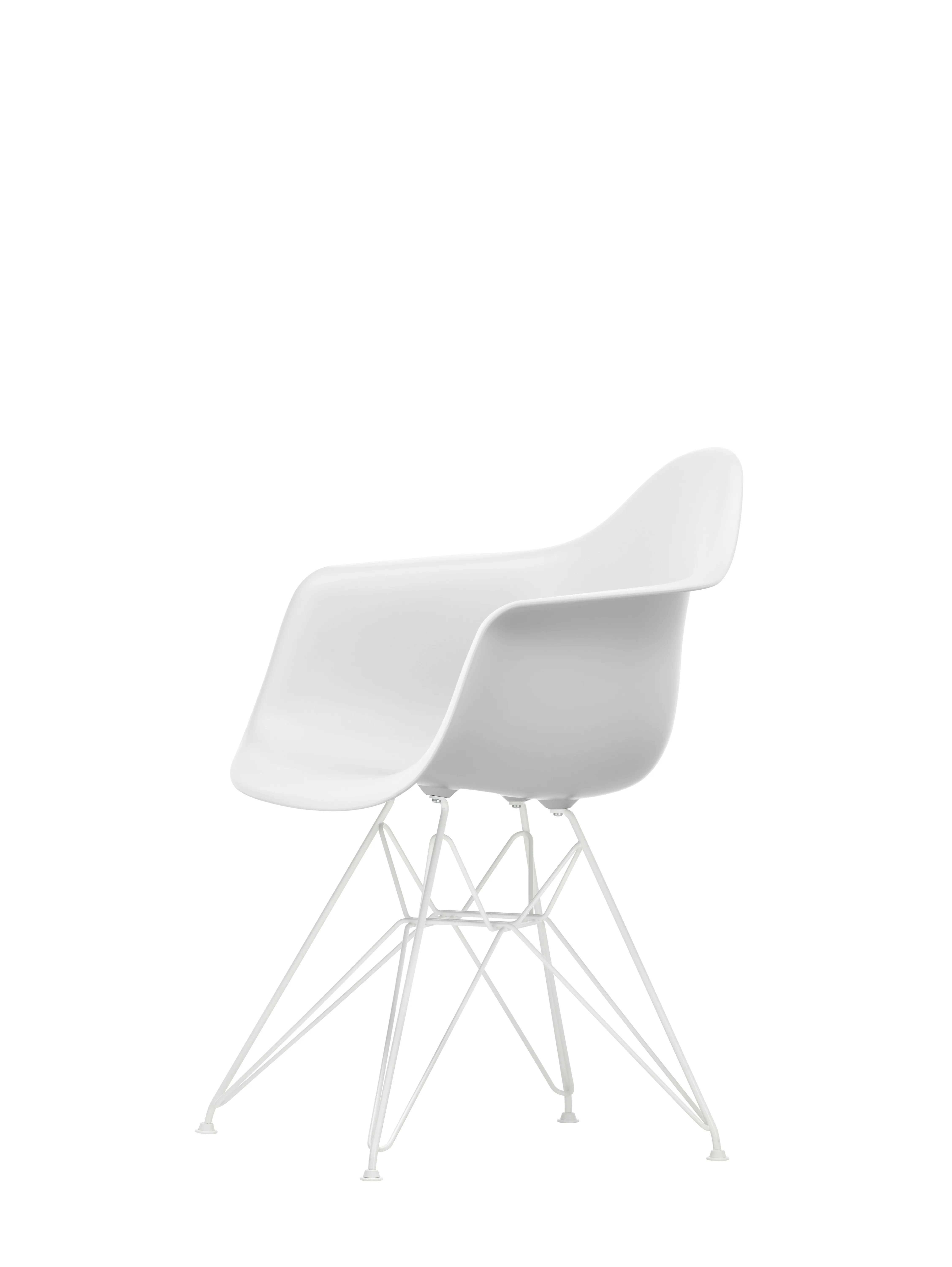 Illustration numéro 2 du produit Vitra DAR Eames Plastic Armchair - chromé - coton blanc  RE