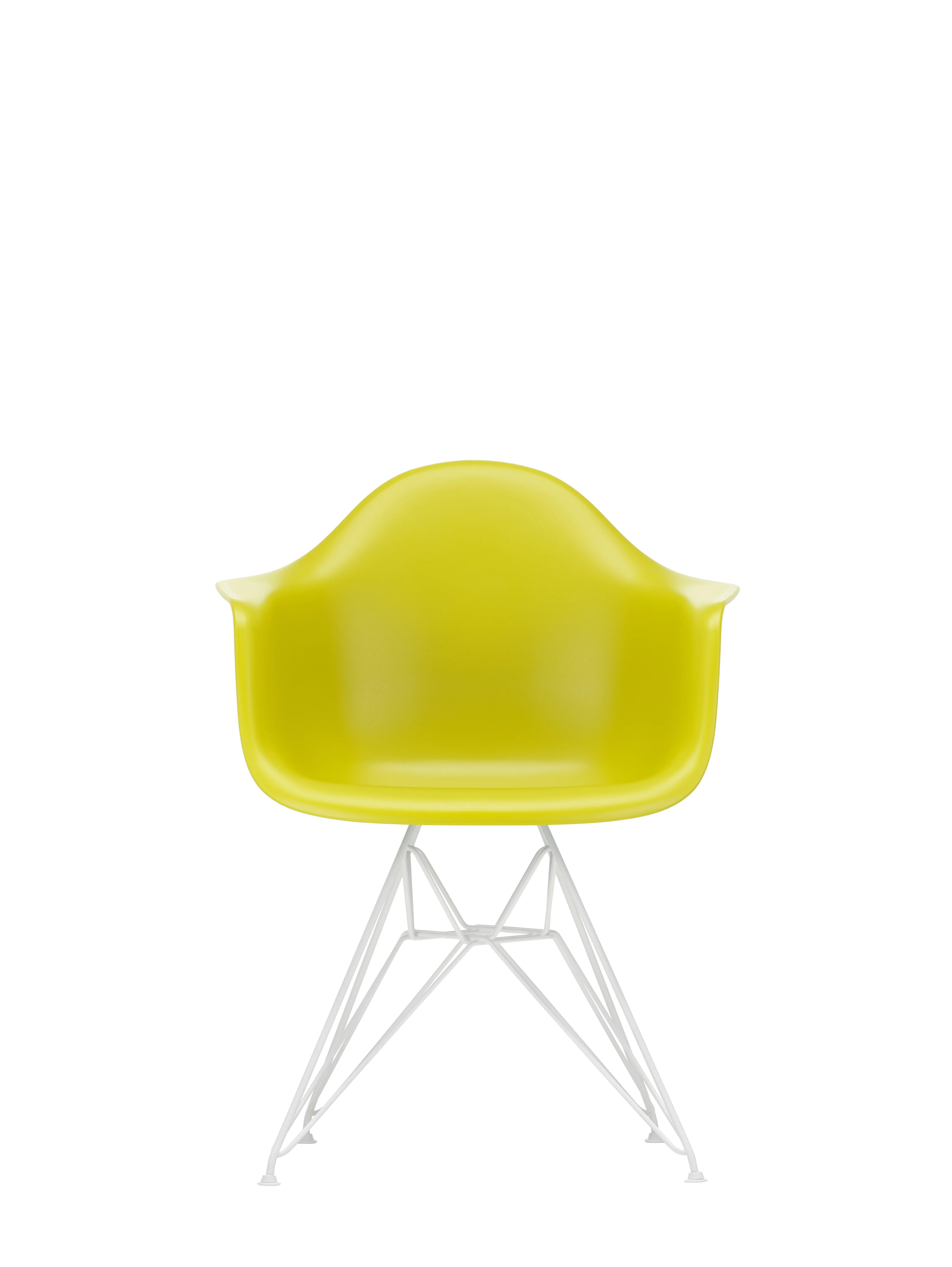 Illustration numéro 2 du produit Vitra DAR Eames Plastic Armchair - moutarde RE - blanc