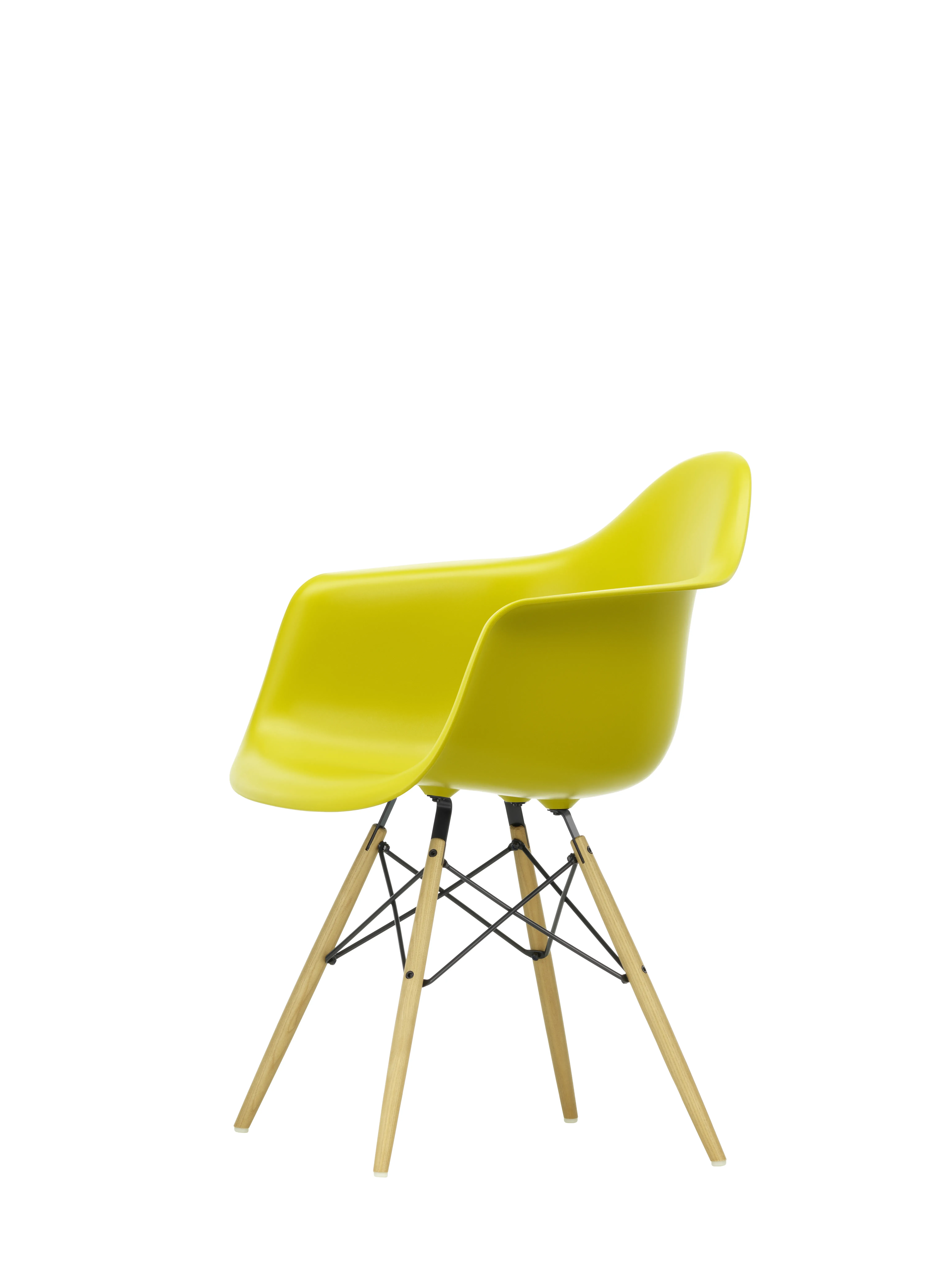 Illustration numéro 2 du produit Vitra DAW Eames Plastic Armchair - moutarde RE - Frêne couleur miel