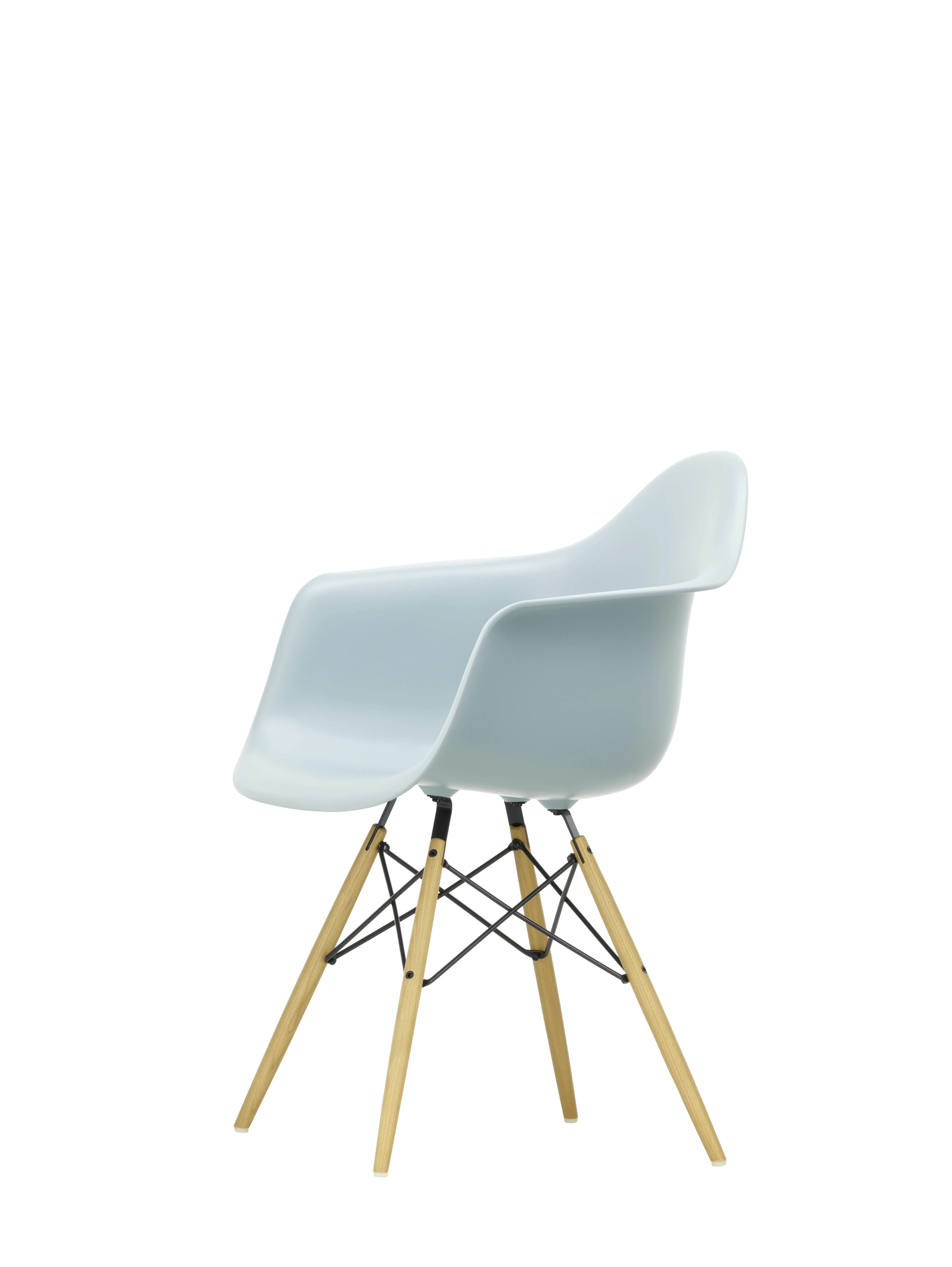 Illustration numéro 2 du produit Vitra DAW Eames Plastic Armchair - gris polaire RE - Frêne couleur miel