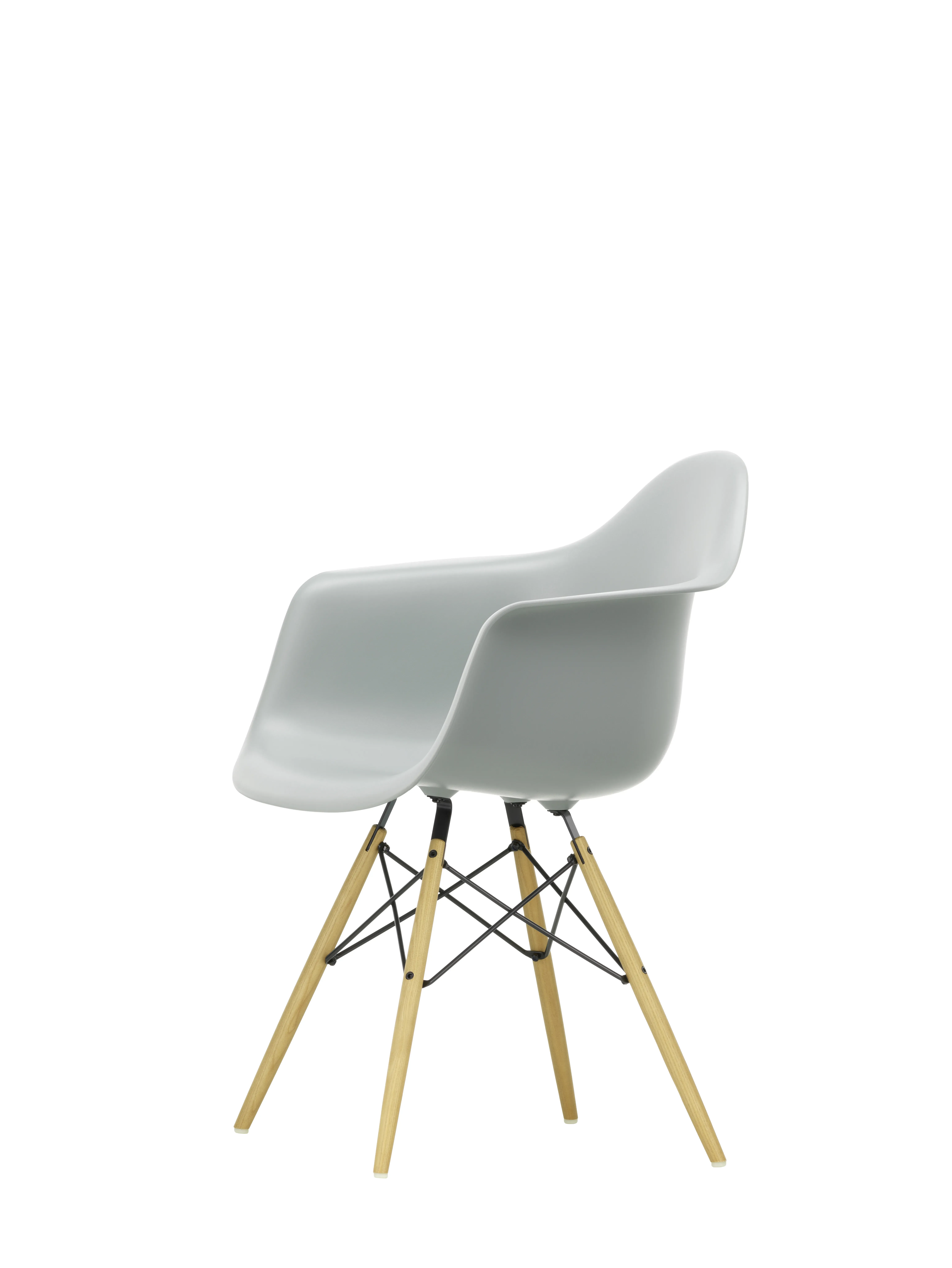 Illustration numéro 2 du produit Vitra DAW Eames Plastic Armchair - gris clair RE - Frêne couleur miel