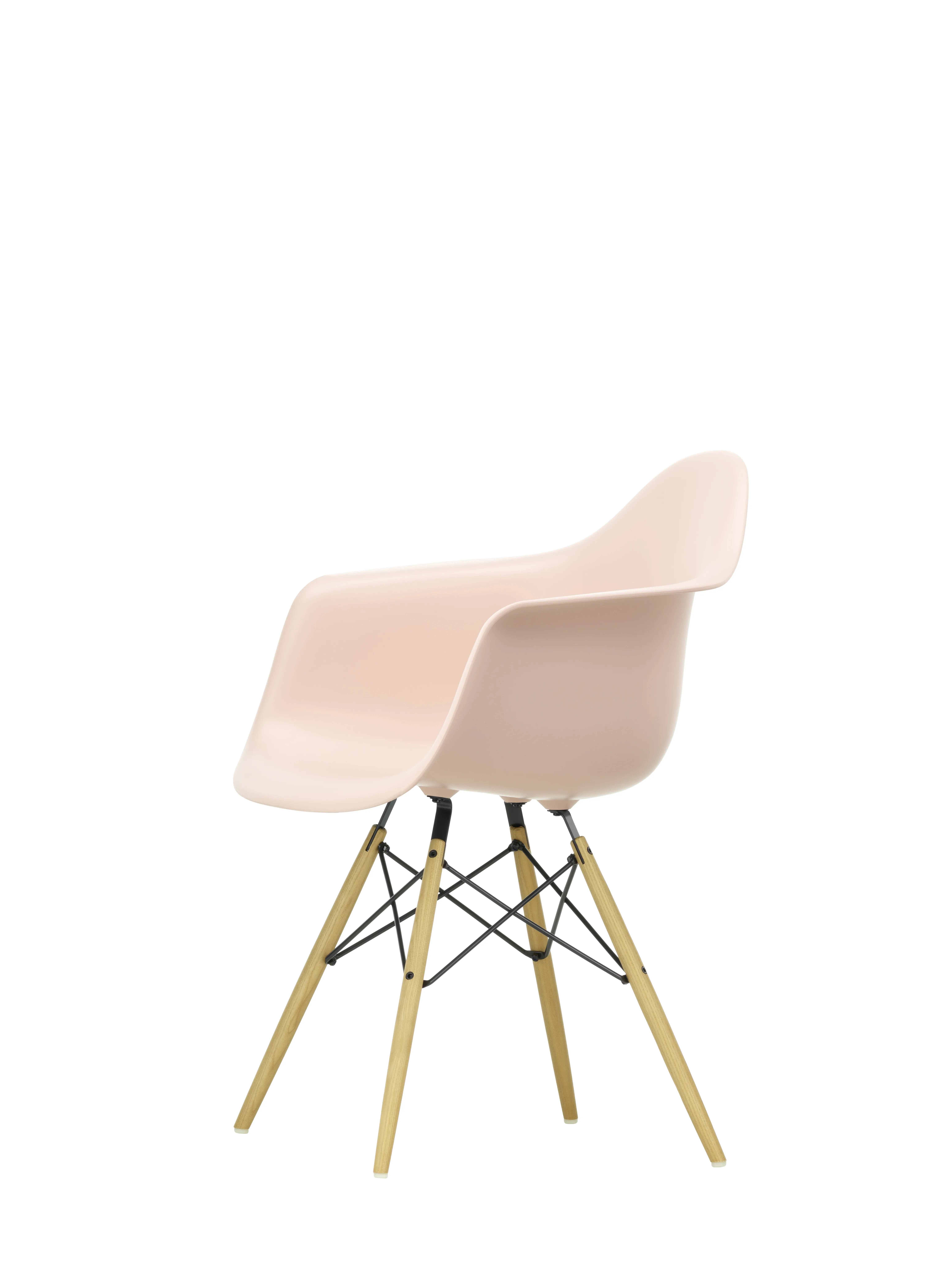 Illustration numéro 2 du produit Vitra DAW Eames Plastic Armchair - rose doux RE - Frêne couleur miel