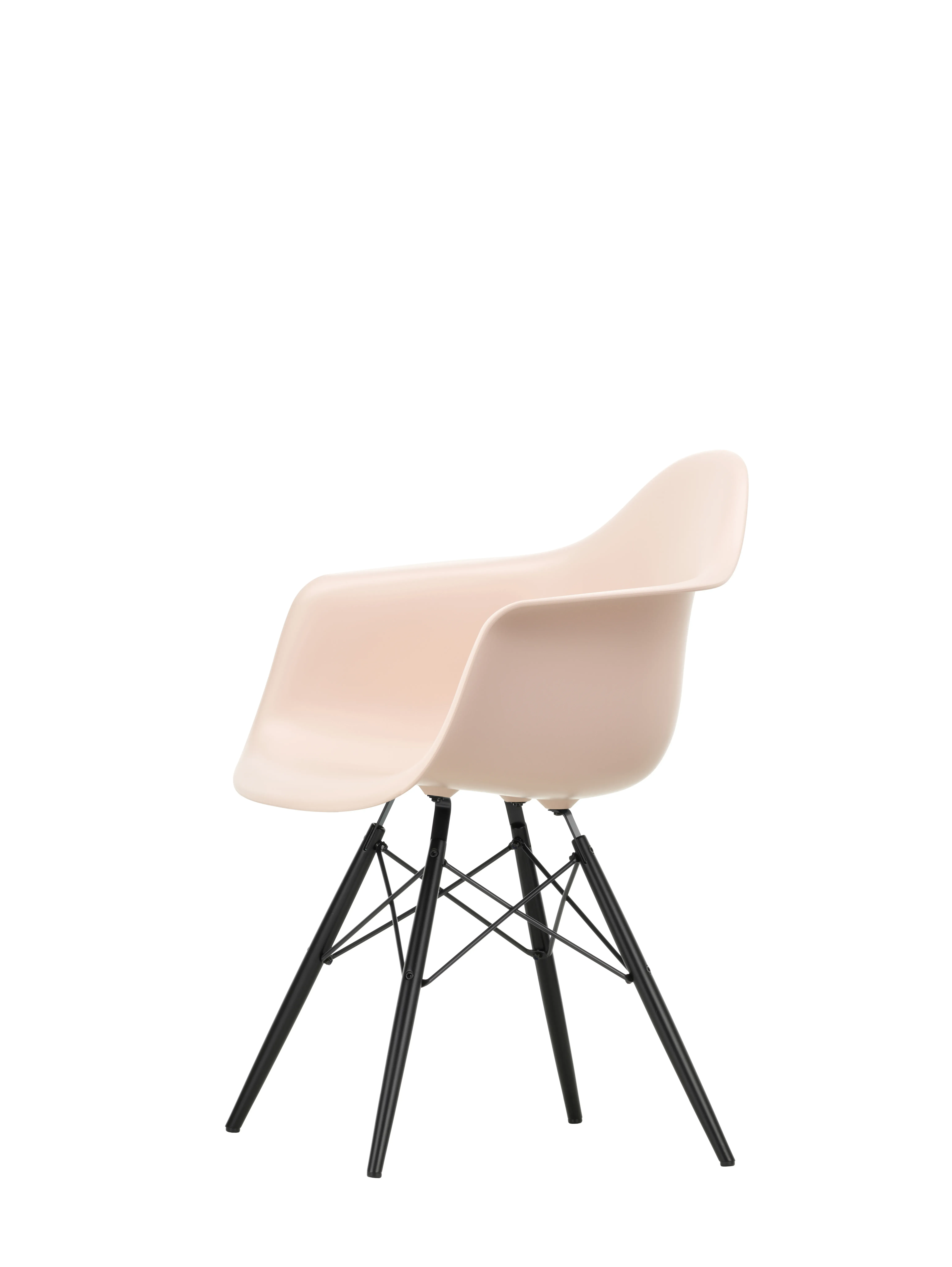 Illustration numéro 2 du produit Vitra DAW Eames Plastic Armchair - rose doux RE - érable noir