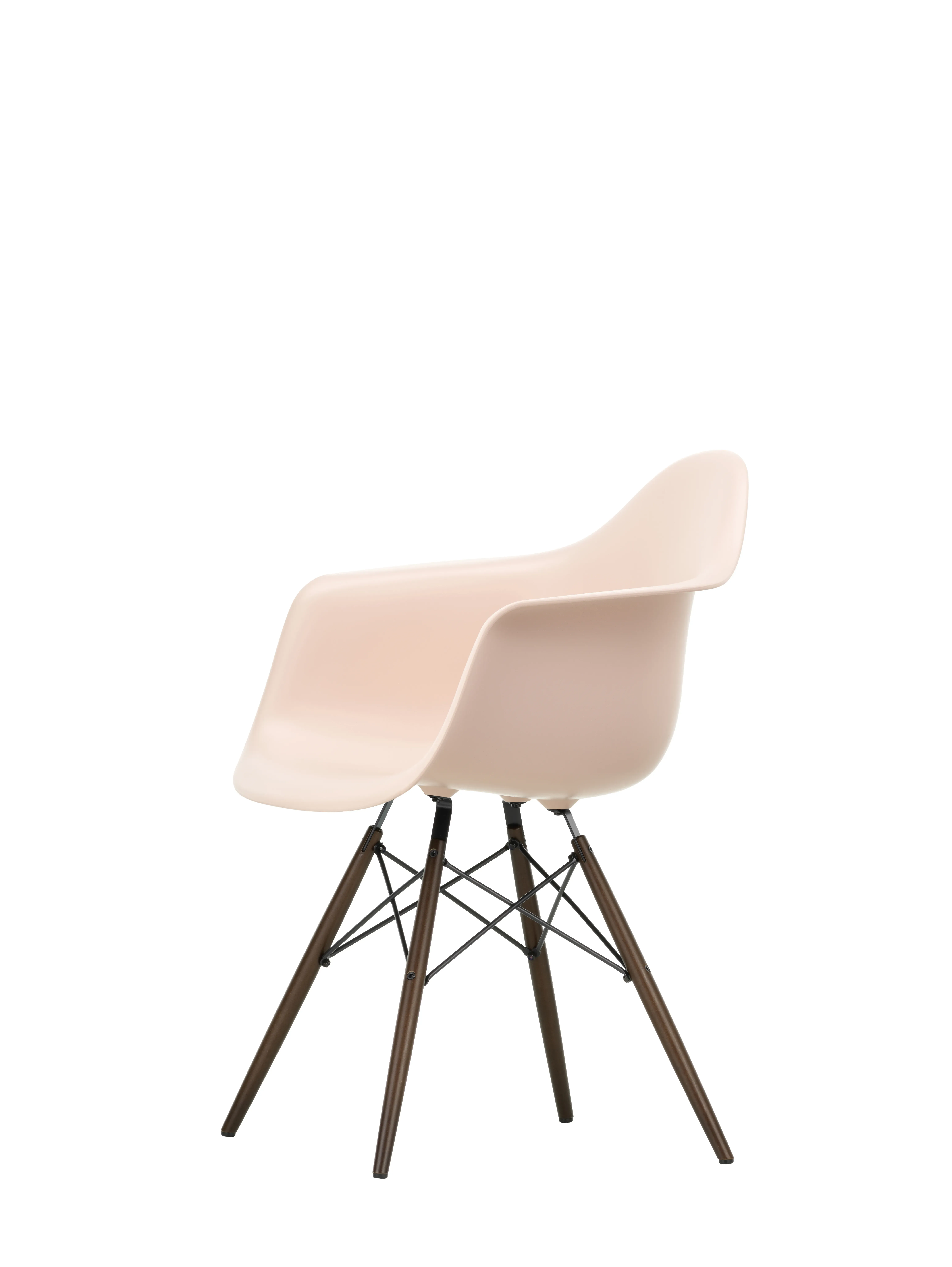Illustration numéro 2 du produit Vitra DAW Eames Plastic Armchair - rose doux RE - érable foncé