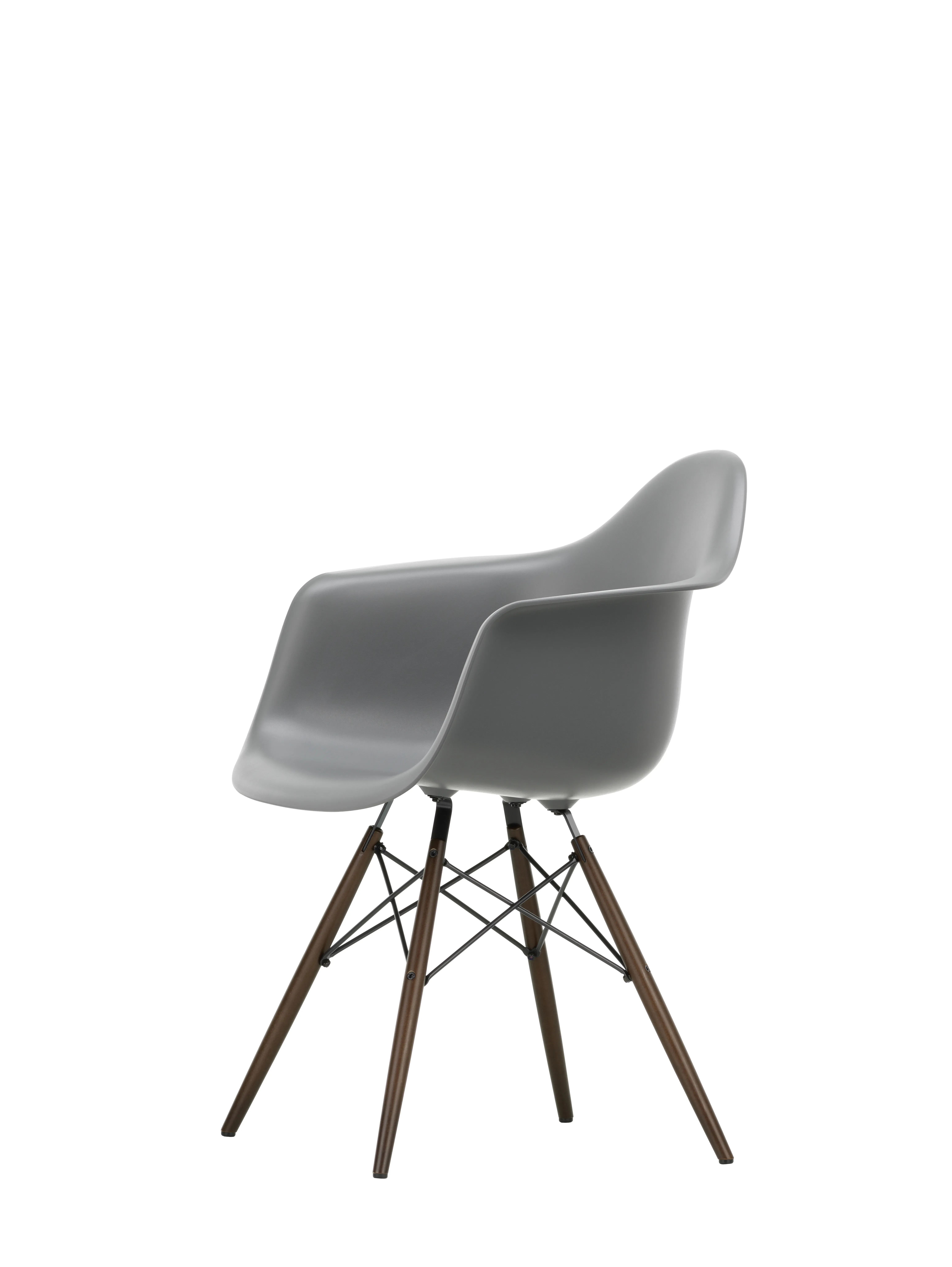 Illustration numéro 2 du produit Vitra DAW Eames Plastic Armchair - gris granit RE - érable foncé