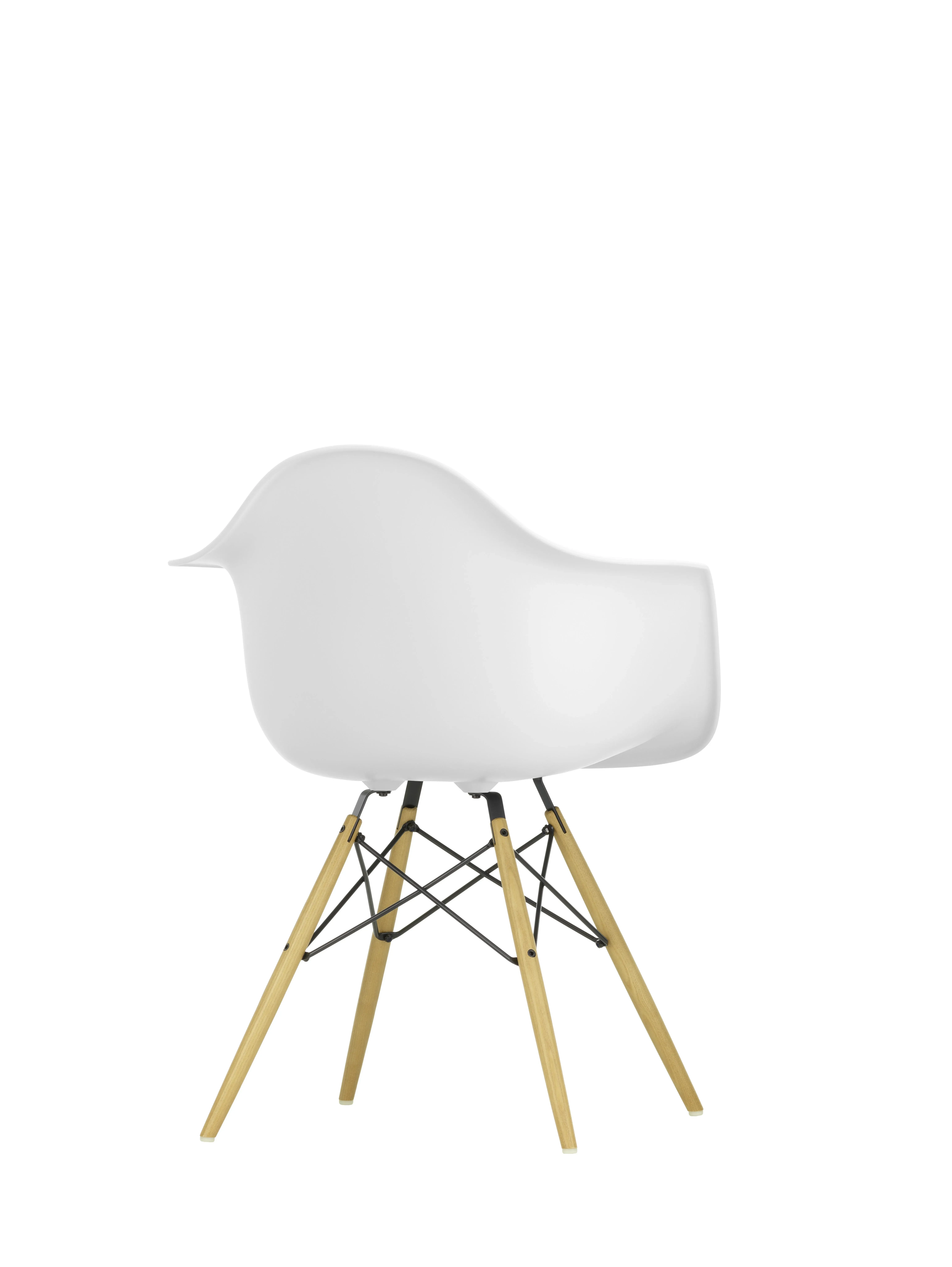 Illustration numéro 2 du produit Vitra DAW Eames Plastic Armchair - coton blanc  RE - Frêne couleur miel