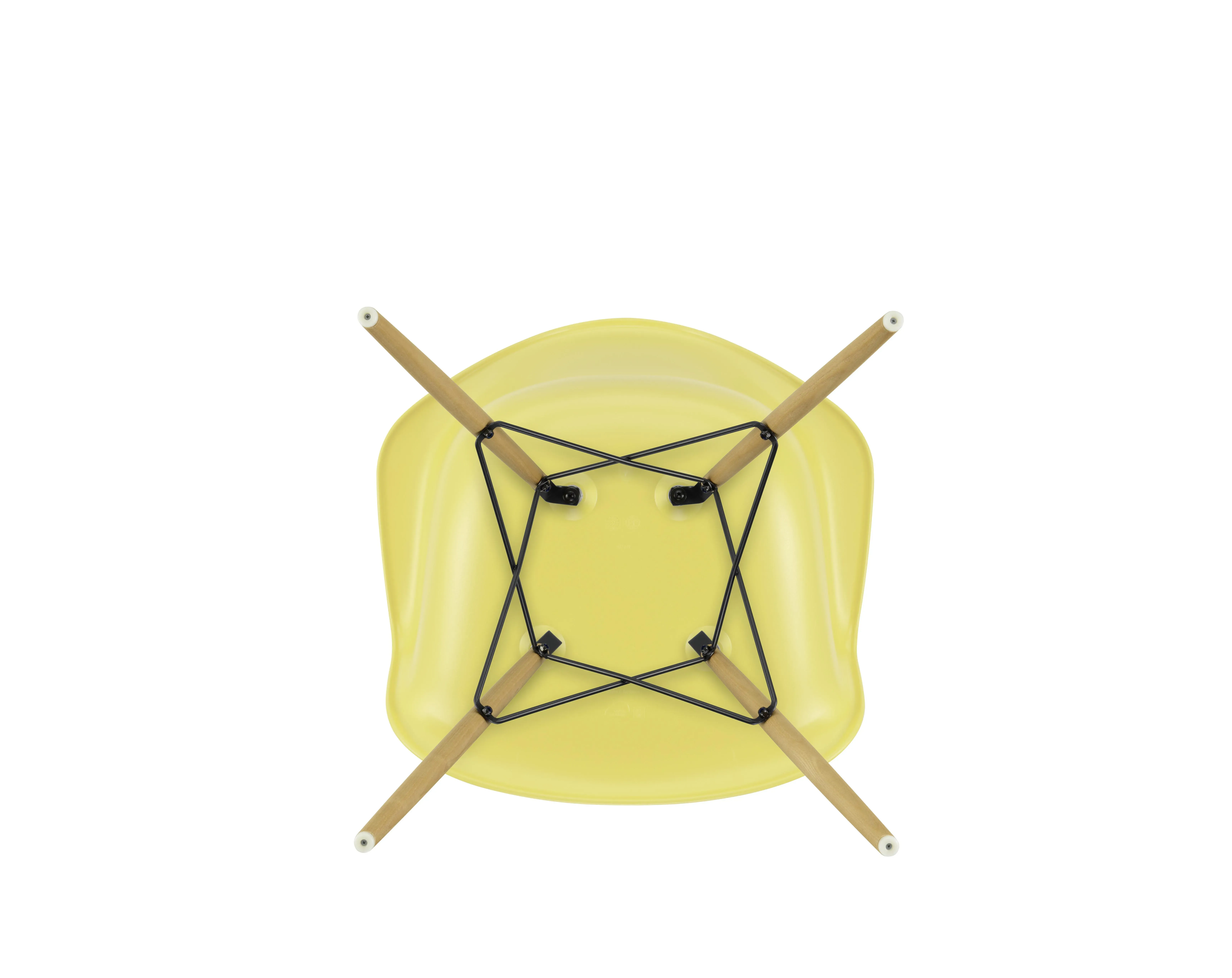 Illustration numéro 2 du produit Vitra DAW Eames Plastic Armchair - citron RE - Frêne couleur miel