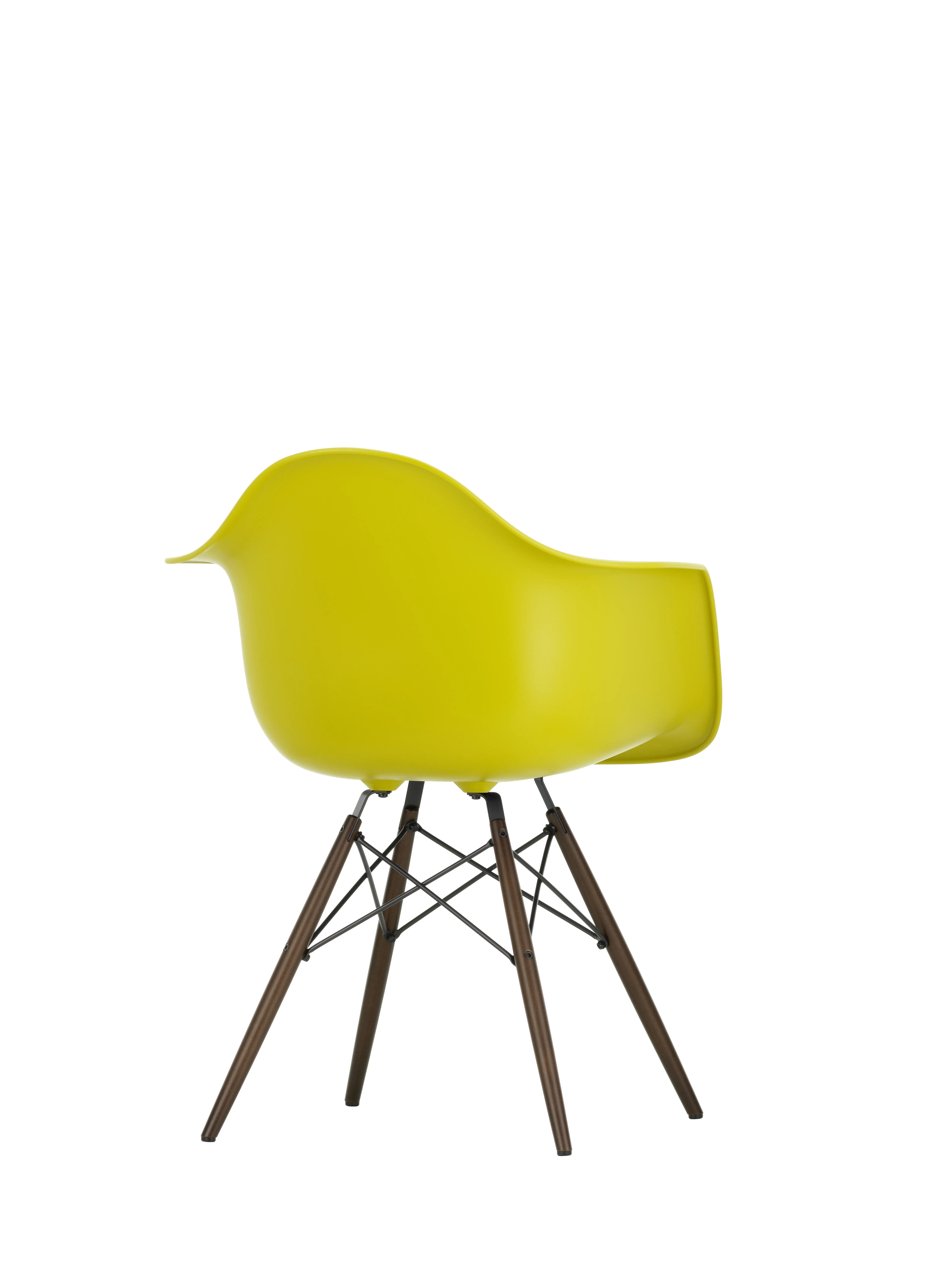 Illustration numéro 2 du produit Vitra DAW Eames Plastic Armchair - moutarde RE - érable foncé
