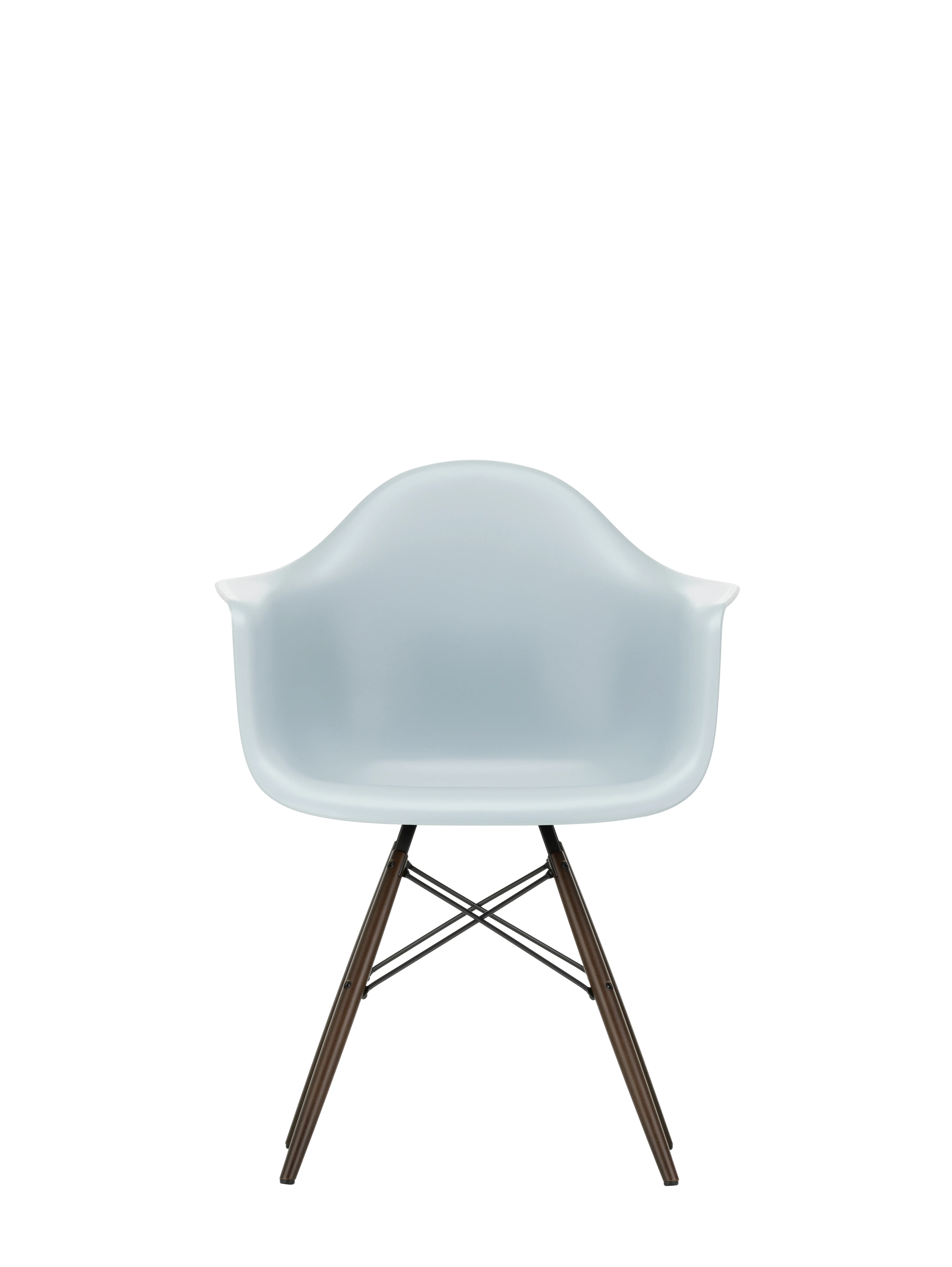 Illustration numéro 2 du produit Vitra DAW Eames Plastic Armchair - gris polaire RE - érable foncé