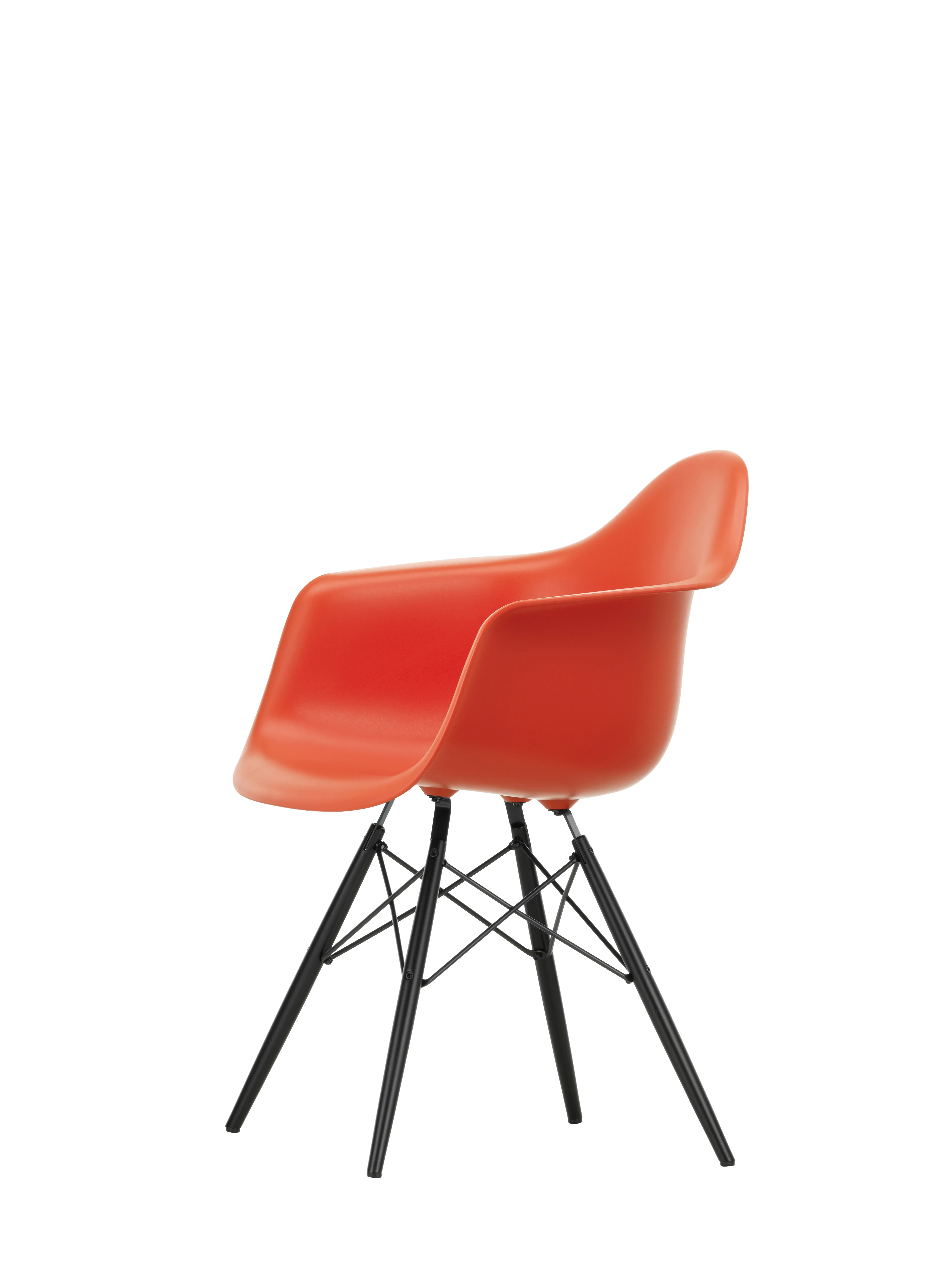 Illustration numéro 2 du produit Vitra DAW Eames Plastic Armchair - poppy red RE - érable noir