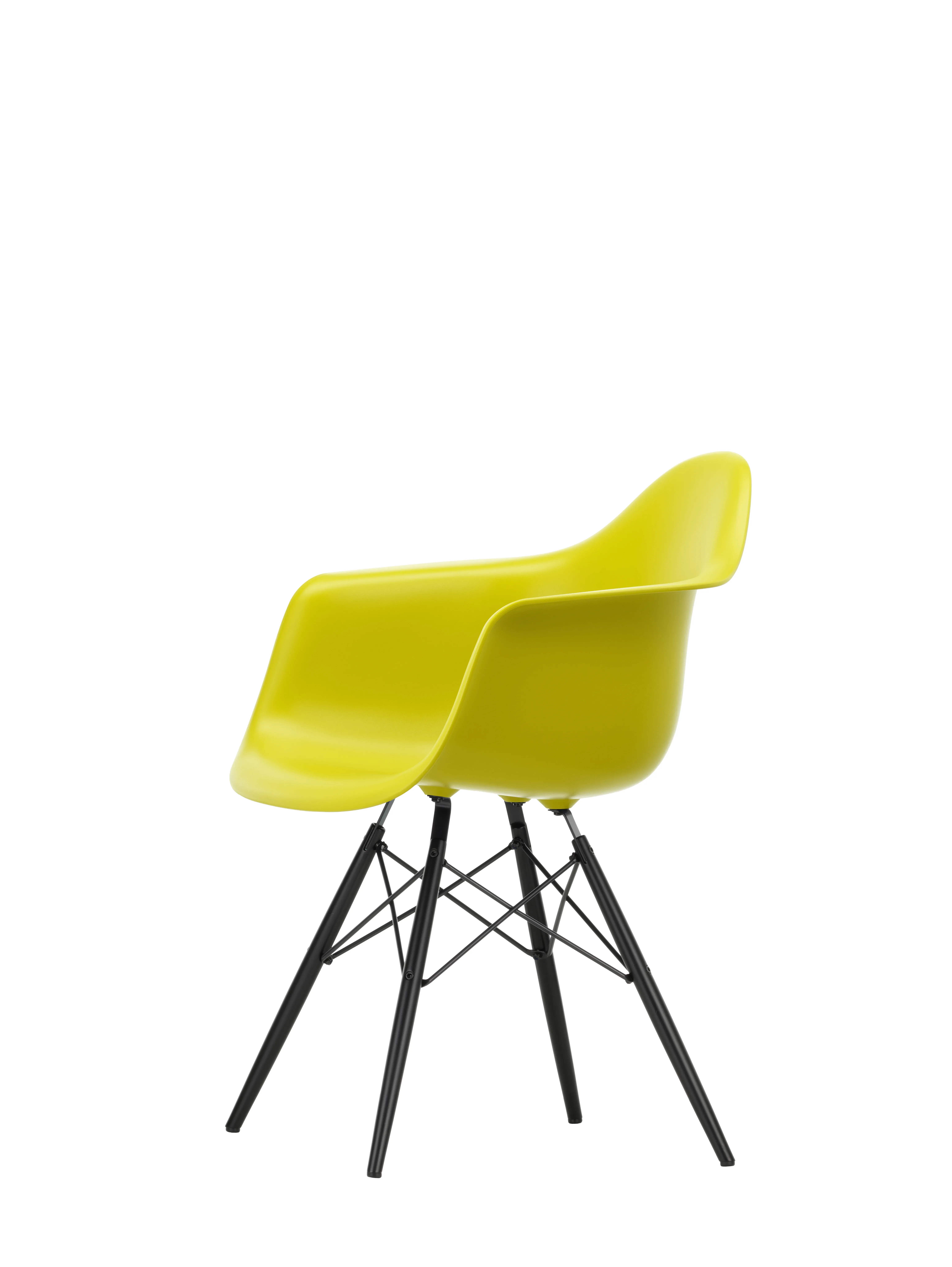 Illustration numéro 2 du produit Vitra DAW Eames Plastic Armchair - moutarde RE - érable noir