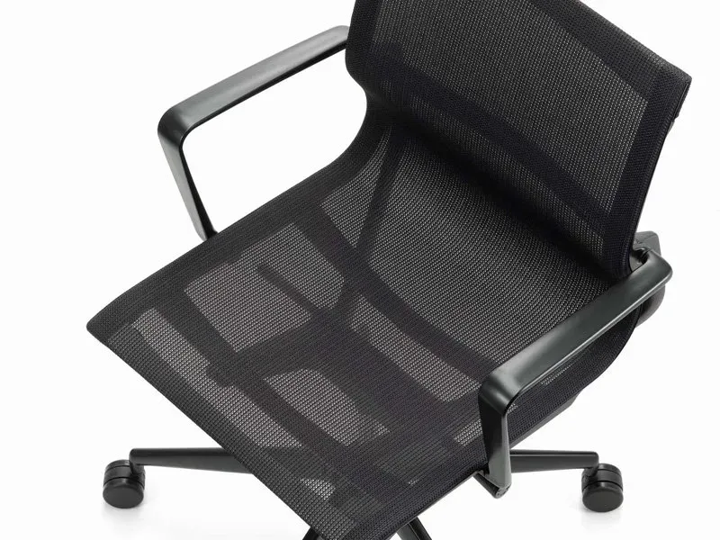 Illustration numéro 2 du produit Vitra Chaise de bureau Physix Piètement à cinq étoiles - noir profond - 06 perle noire - Noir foncé - roulettes pour sols durs
