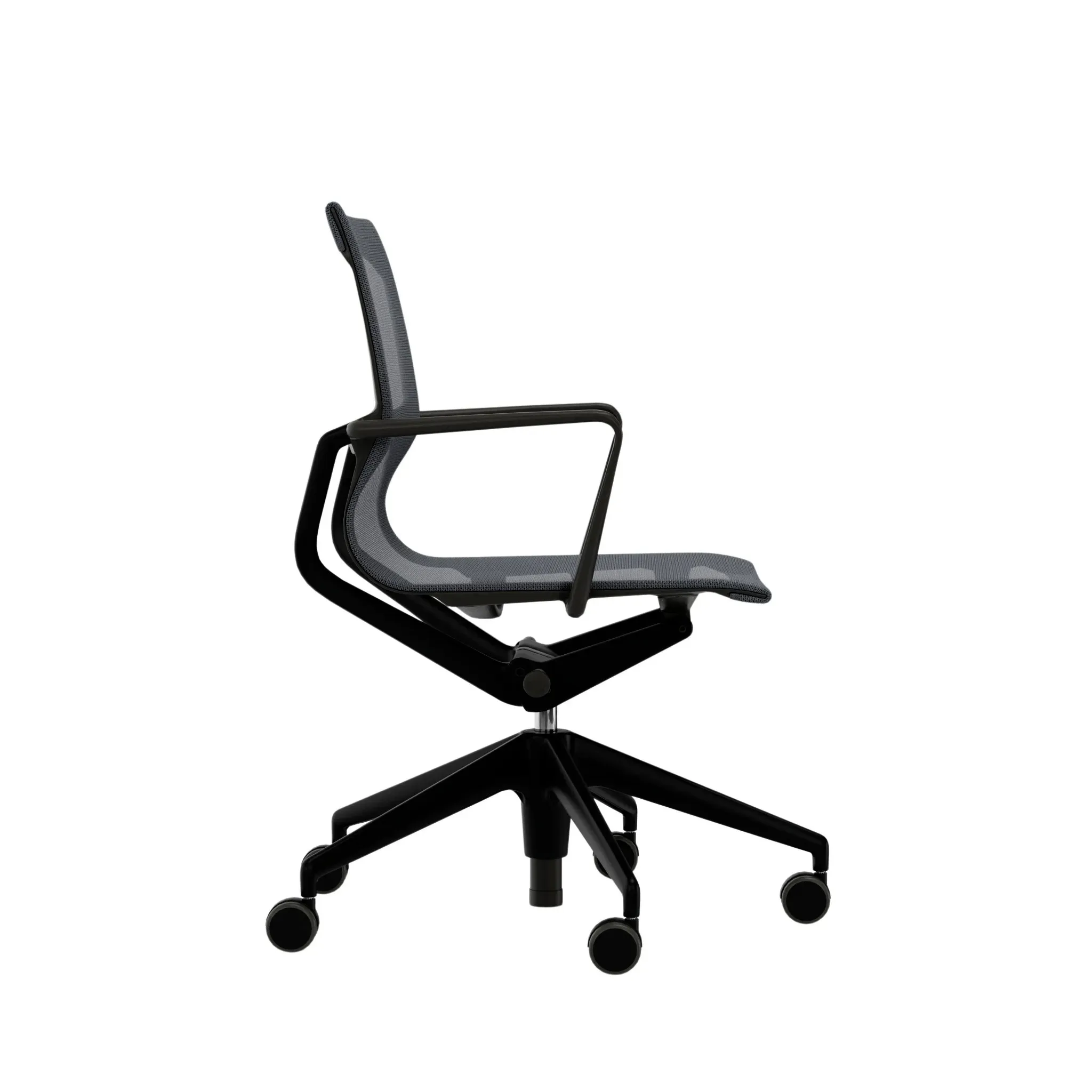 Illustration numéro 2 du produit Vitra Chaise de bureau Physix Piètement à cinq étoiles - noir profond - 08 gris caillou - Noir foncé - roulettes pour sols durs