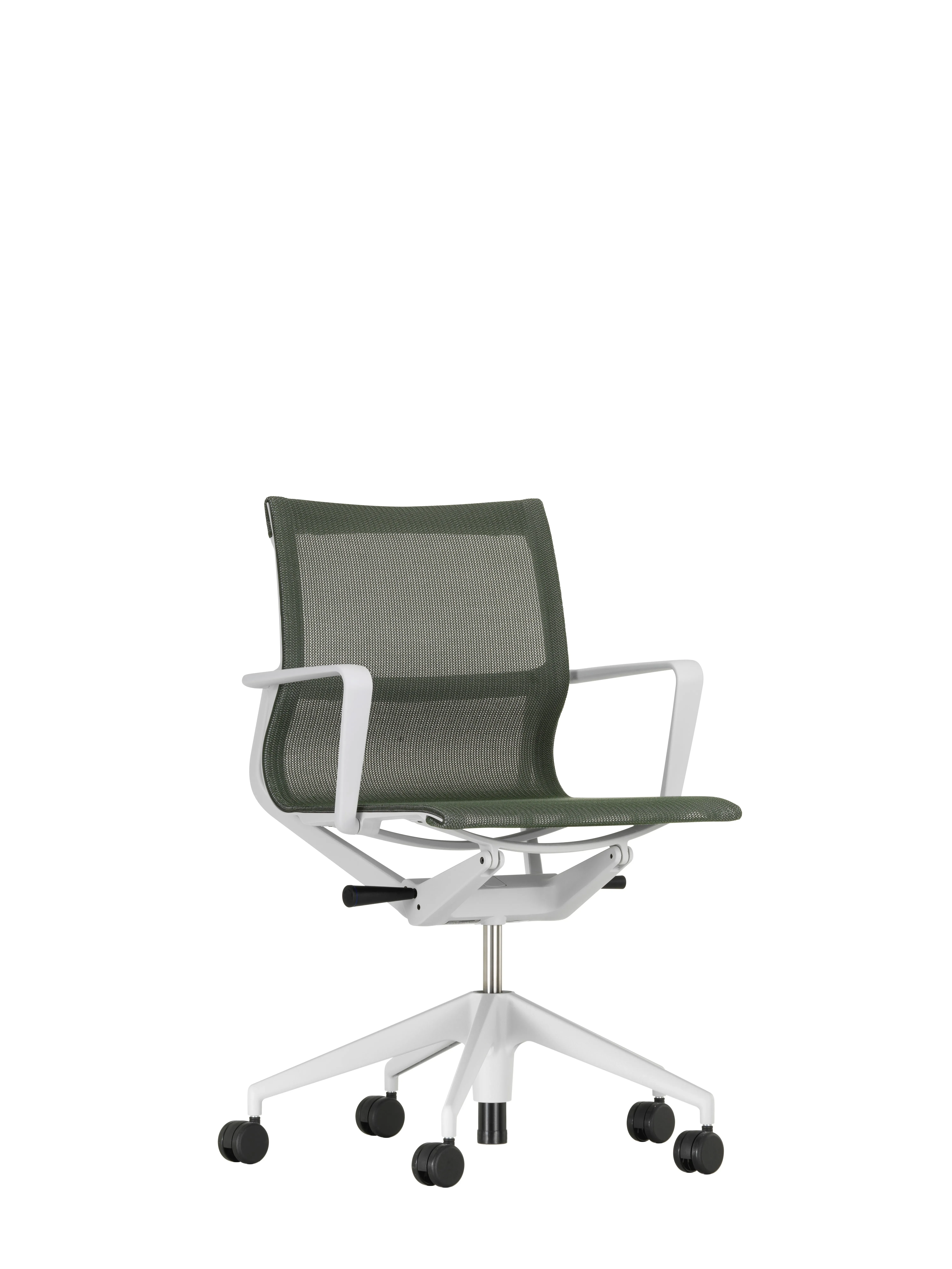 Illustration numéro 2 du produit Vitra Chaise de bureau Physix Piètement à cinq étoiles - soft grey - 03 roseau - Gris doux - roulettes pour sols durs