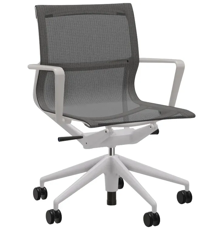 Illustration numéro 2 du produit Vitra Chaise de bureau Physix Piètement à cinq étoiles - soft grey - 06 perle noire - Gris doux - roulettes pour sols durs