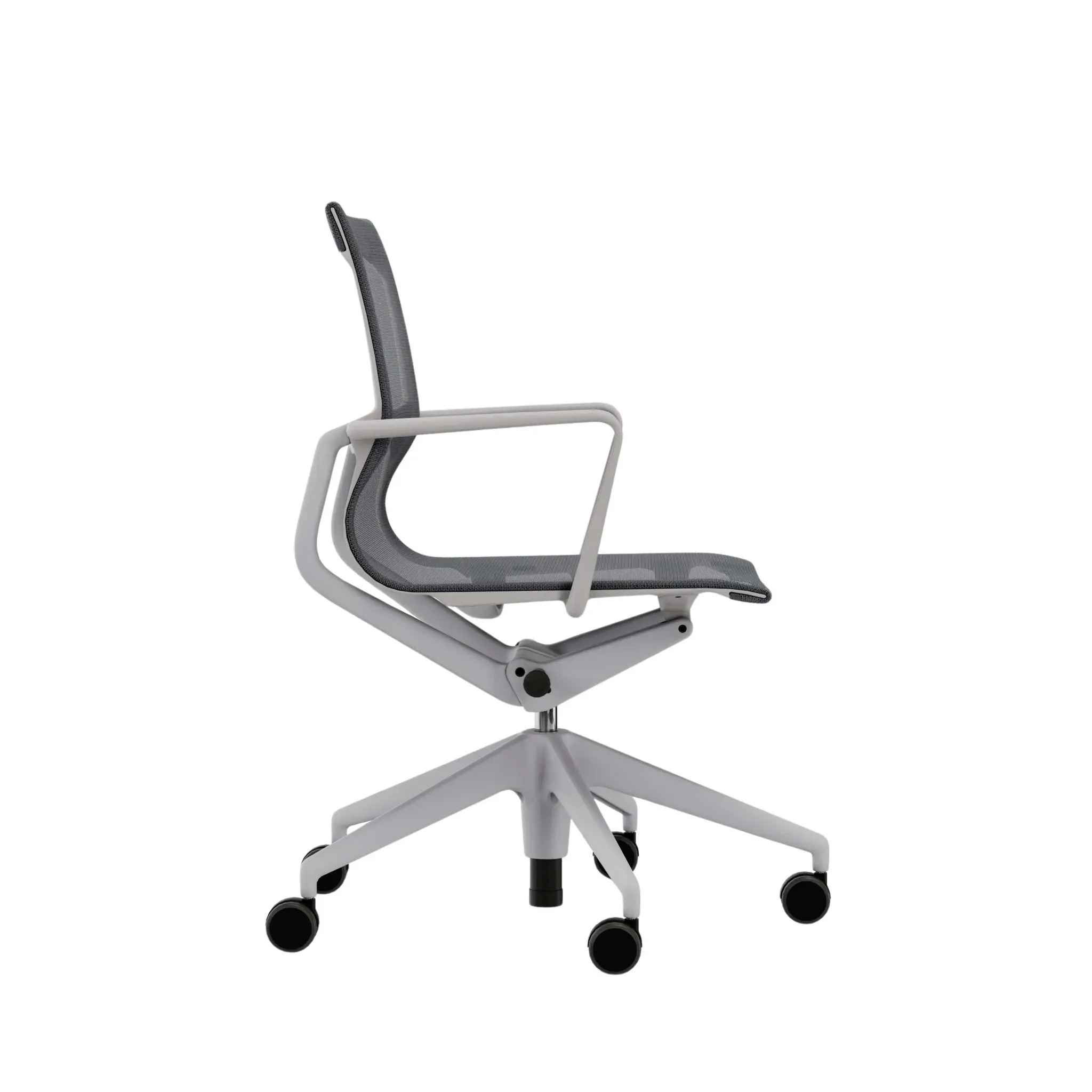 Illustration numéro 2 du produit Vitra Chaise de bureau Physix Piètement à cinq étoiles - soft grey - 08 gris caillou - Gris doux - roulettes pour sols durs