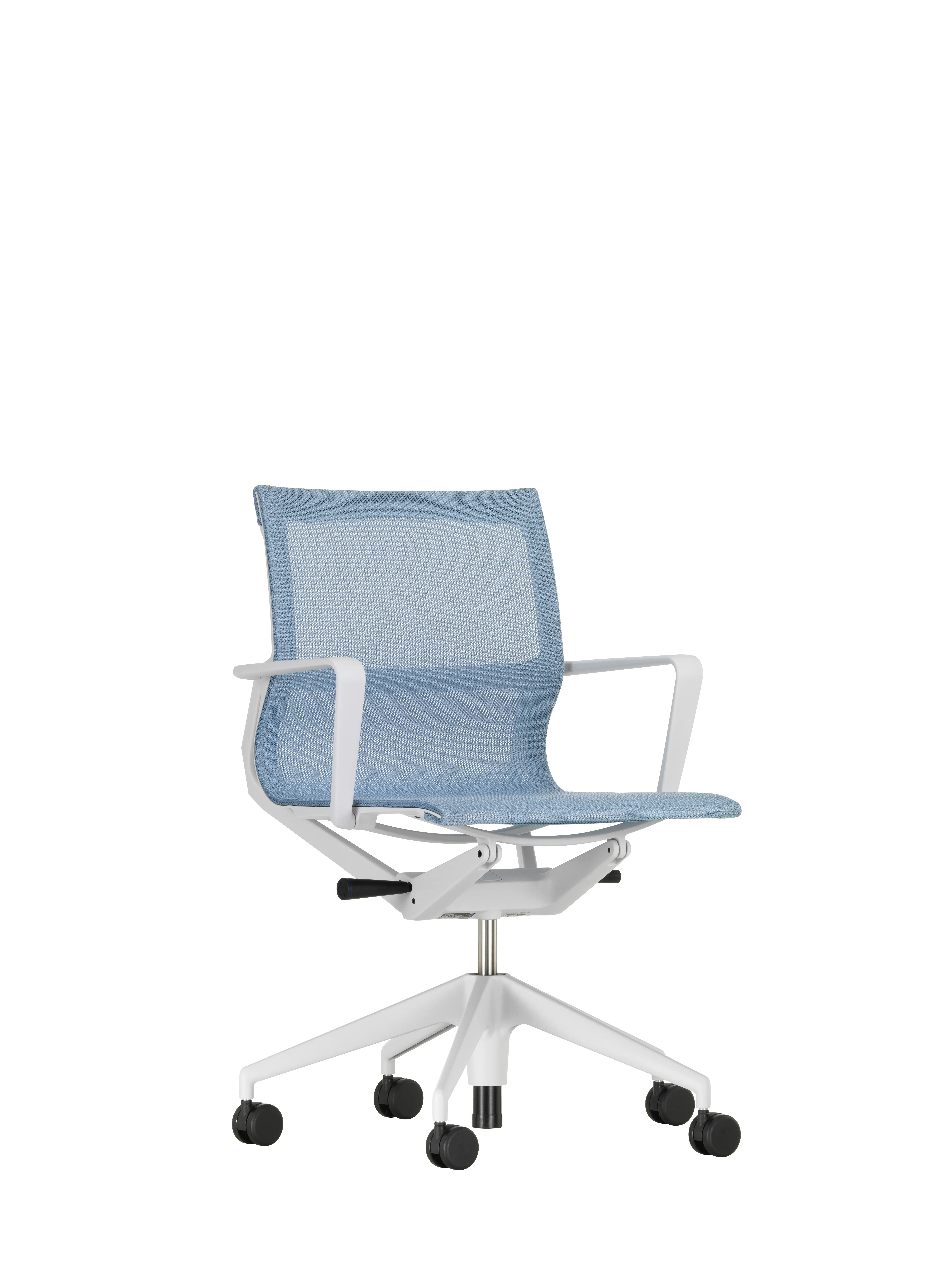 Illustration numéro 2 du produit Vitra Chaise de bureau Physix Piètement à cinq étoiles - soft grey - 09 gris glacier - Gris doux - roulettes pour sols durs