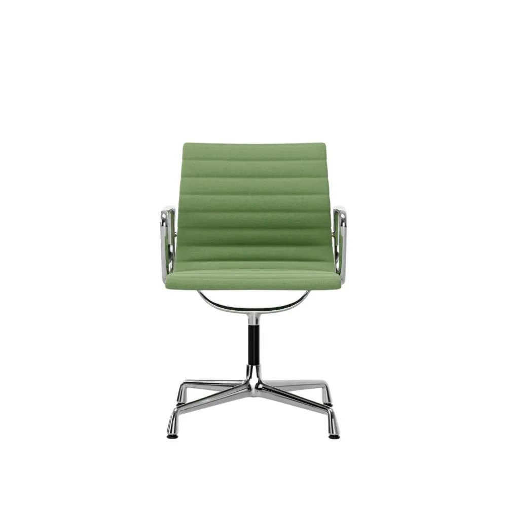Illustration numéro 2 du produit Vitra Chaise en Aluminium - EA 104 - chromé - Hopsak - vert prairie/ivoire