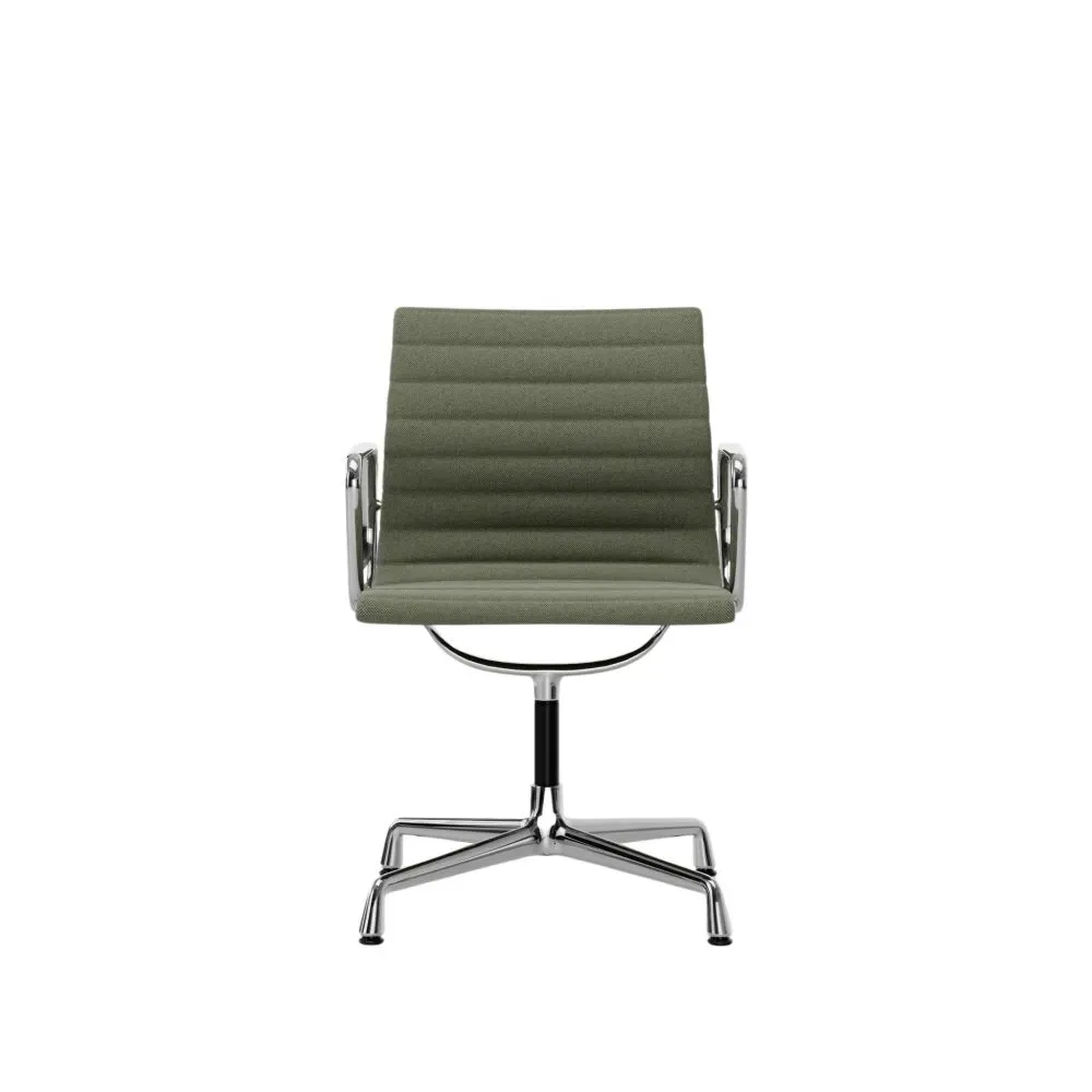 Illustration numéro 2 du produit Vitra Chaise en Aluminium - EA 104 - chromé - Hopsak - ivoire/forest