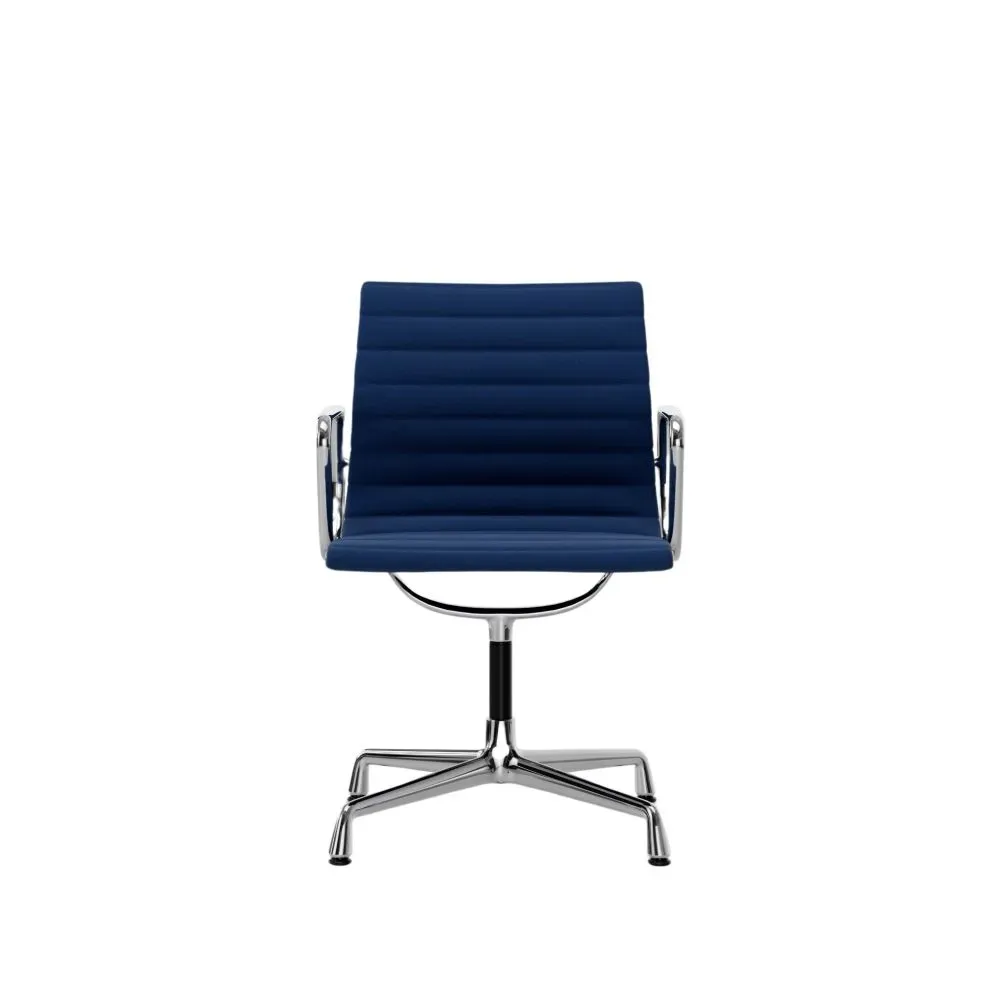 Illustration numéro 2 du produit Vitra Chaise en Aluminium - EA 104 - chromé - Hopsak - bleu/marron marécage