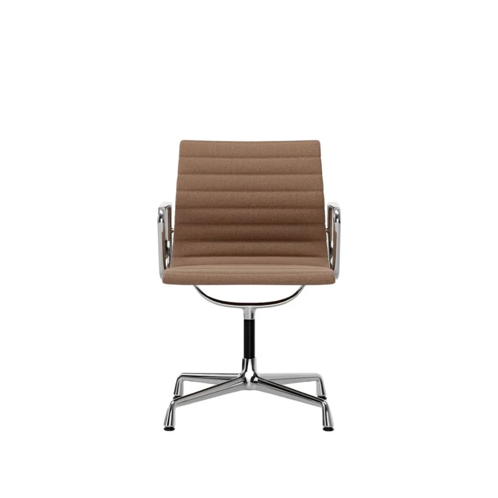 Illustration numéro 2 du produit Vitra Chaise en Aluminium - EA 104 - chromé - Hopsak - cognac/ivoire