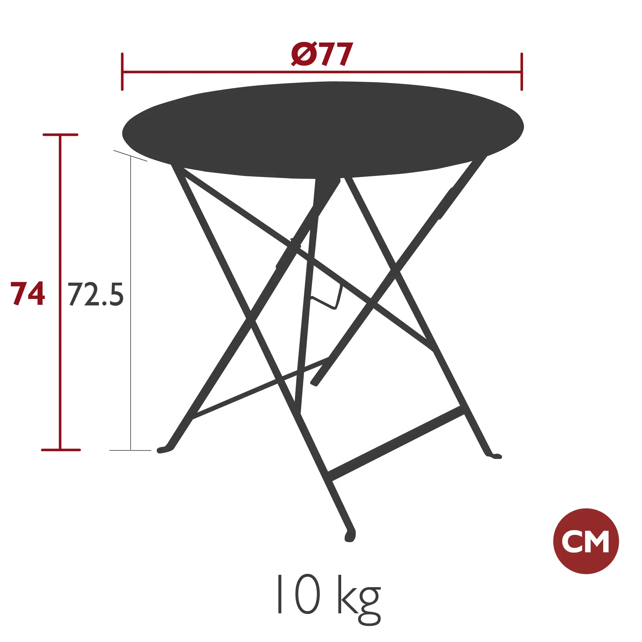 Illustration numéro 2 du produit Fermob Table FLOREAL - D2 Pain d'épices - Ø 77 cm