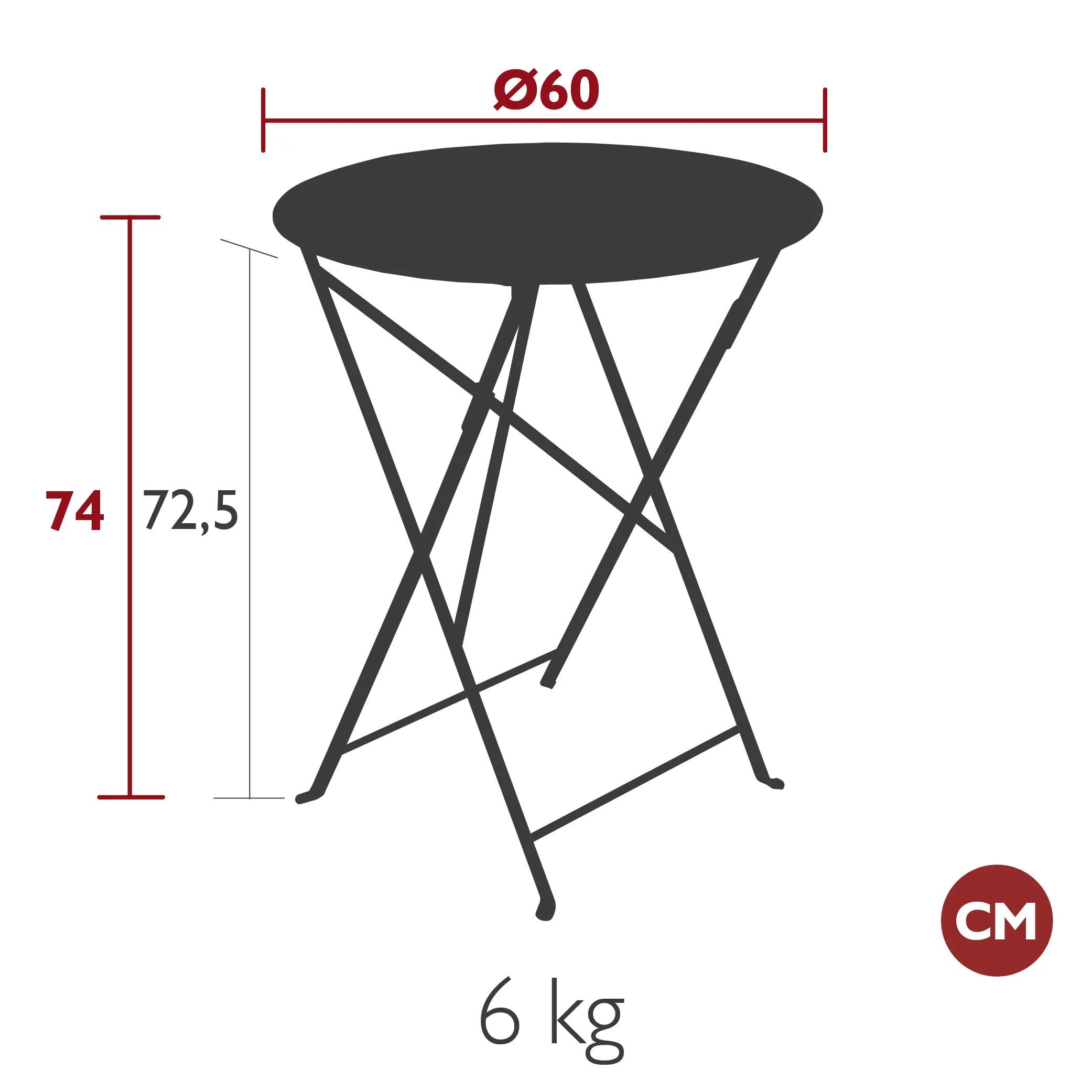 Illustration numéro 2 du produit Fermob Table FLOREAL - 82 cactus mat - Ø 60 cm