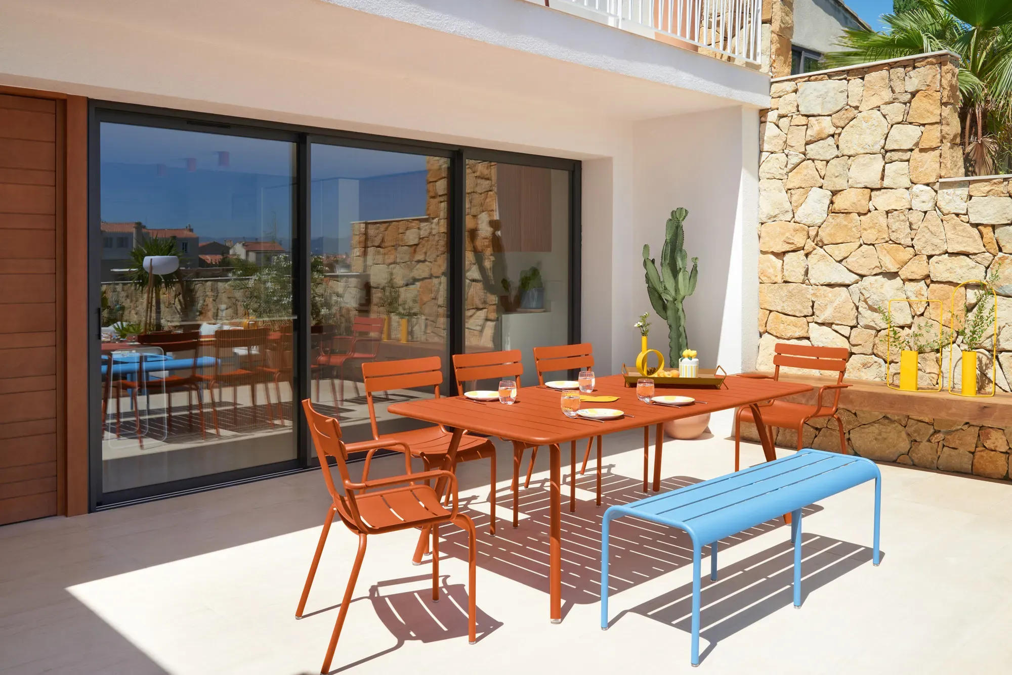 Illustration numéro 2 du produit Fermob Banc de jardin LUXEMBOURG - E1 bleu-maya