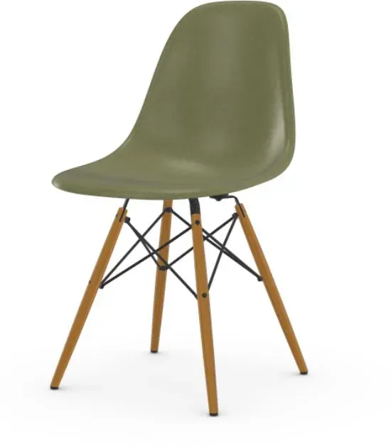 Illustration numéro 2 du produit Vitra Chaise Eames en fibre de verre DSW - Sea Foam Green - Frêne couleur miel