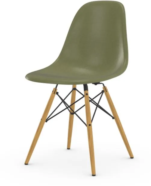 Illustration numéro 2 du produit Vitra Chaise Eames en fibre de verre DSW - Sea Foam Green - érable jaune