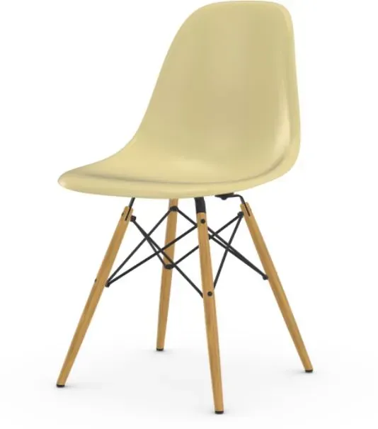 Illustration numéro 2 du produit Vitra Chaise Eames en fibre de verre DSW - Parchment - érable jaune
