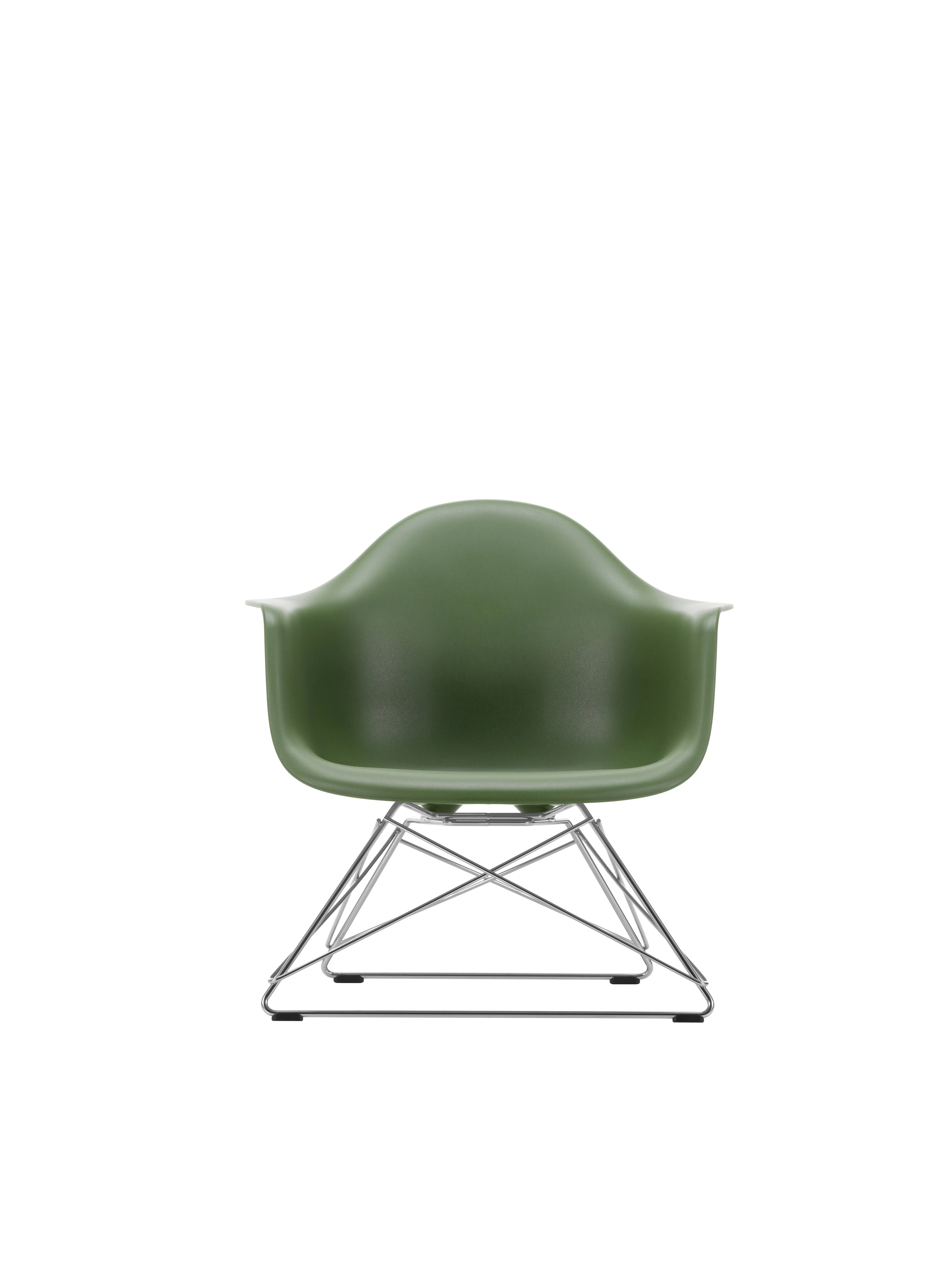 Illustration numéro 2 du produit Vitra Fauteuil en plastique Eames LAR  - forest RE - chrome brillant