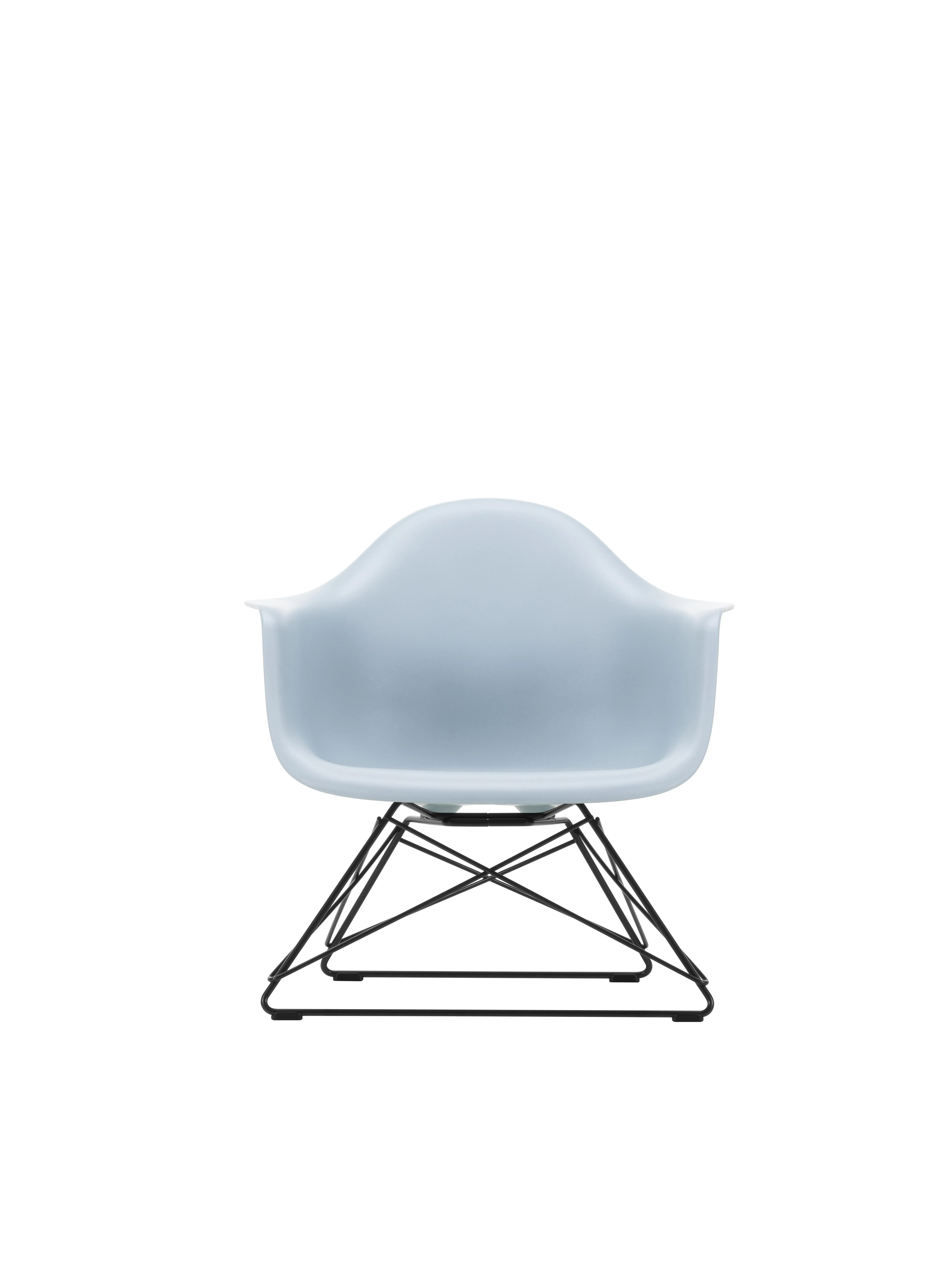 Illustration numéro 2 du produit Vitra Fauteuil en plastique Eames LAR  - gris polaire RE - noir basique enduit de poudre