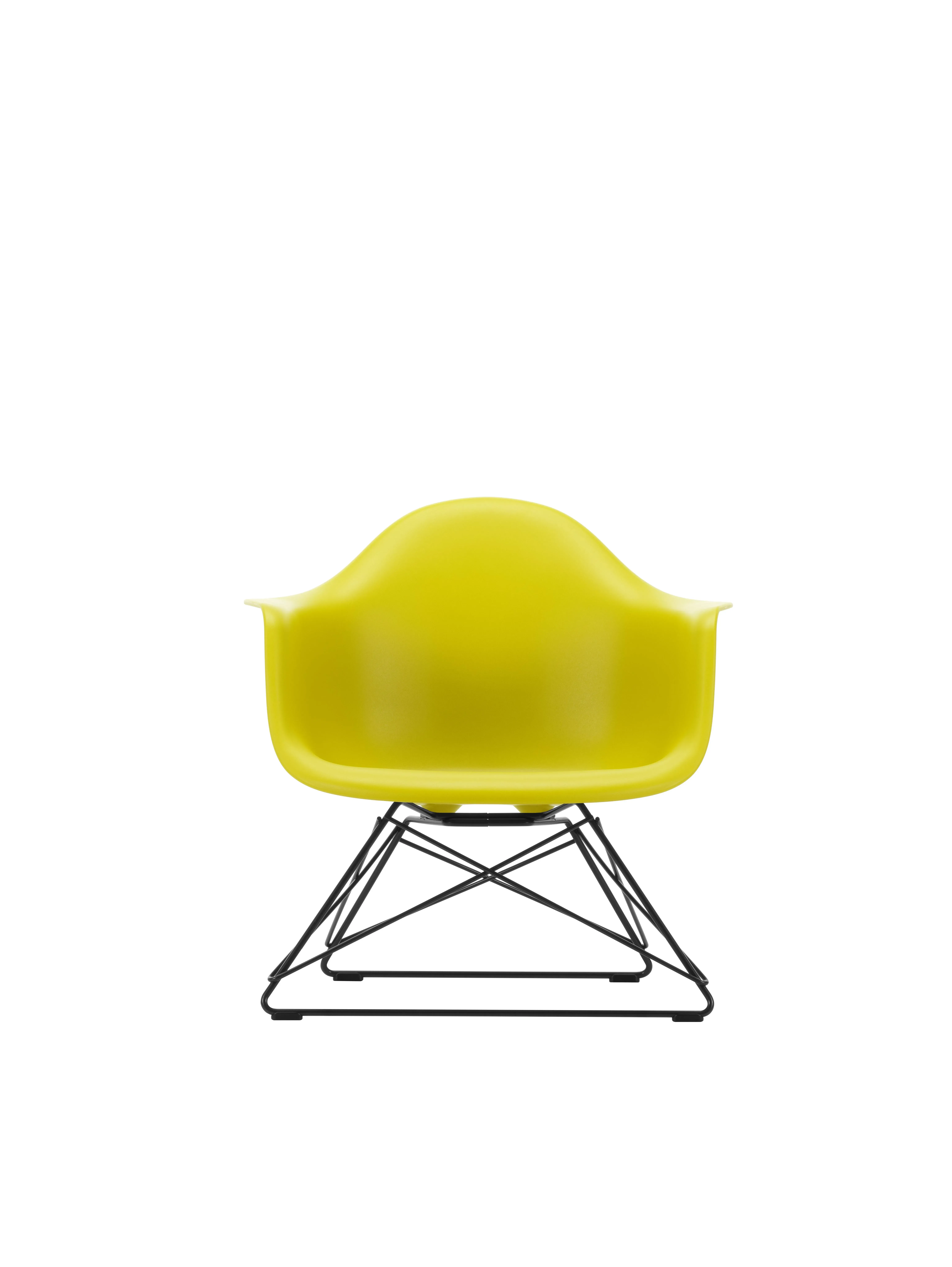 Illustration numéro 2 du produit Vitra Fauteuil en plastique Eames LAR  - moutarde RE - noir basique enduit de poudre