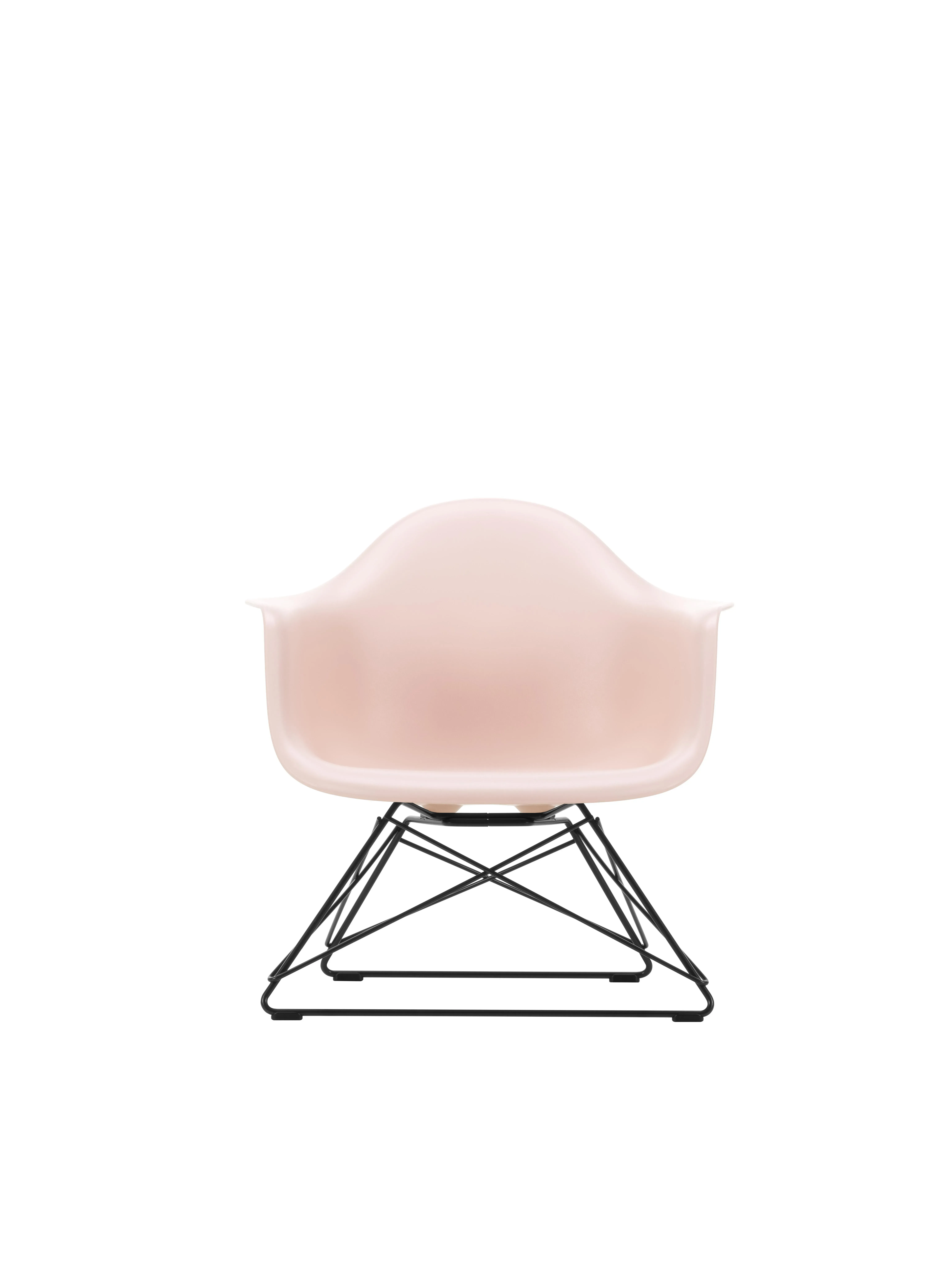 Illustration numéro 2 du produit Vitra Fauteuil en plastique Eames LAR  - rose doux RE - noir basique enduit de poudre