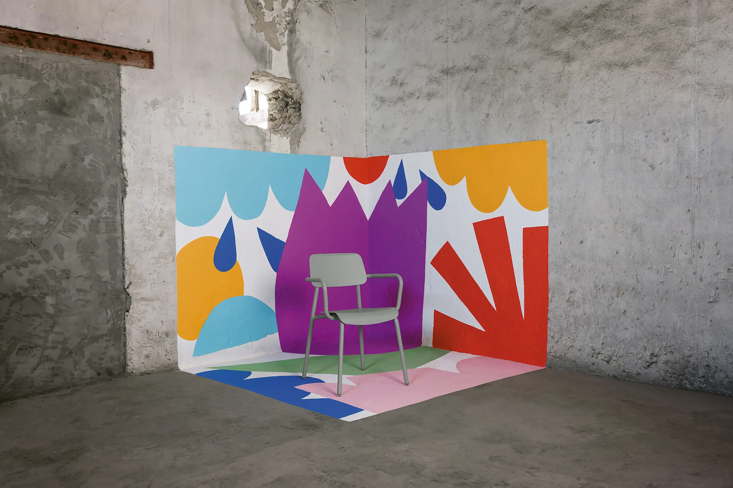 Illustration numéro 2 du produit Fermob Chaise à accoudoirs STUDIE - C7 Gris lapilli