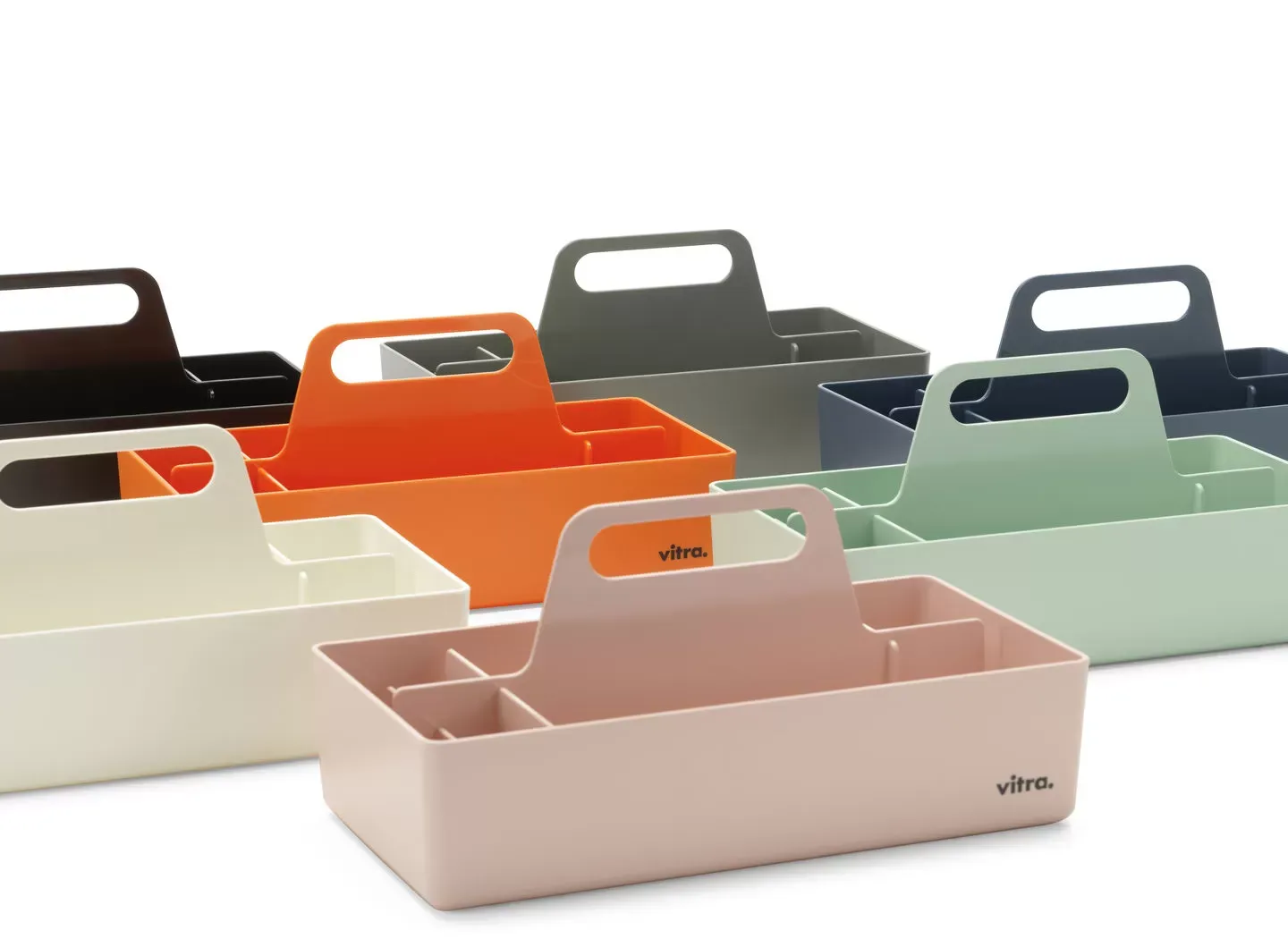 Illustration numéro 2 du produit Vitra Boîte de rangement Toolbox RE - gris mousse RE