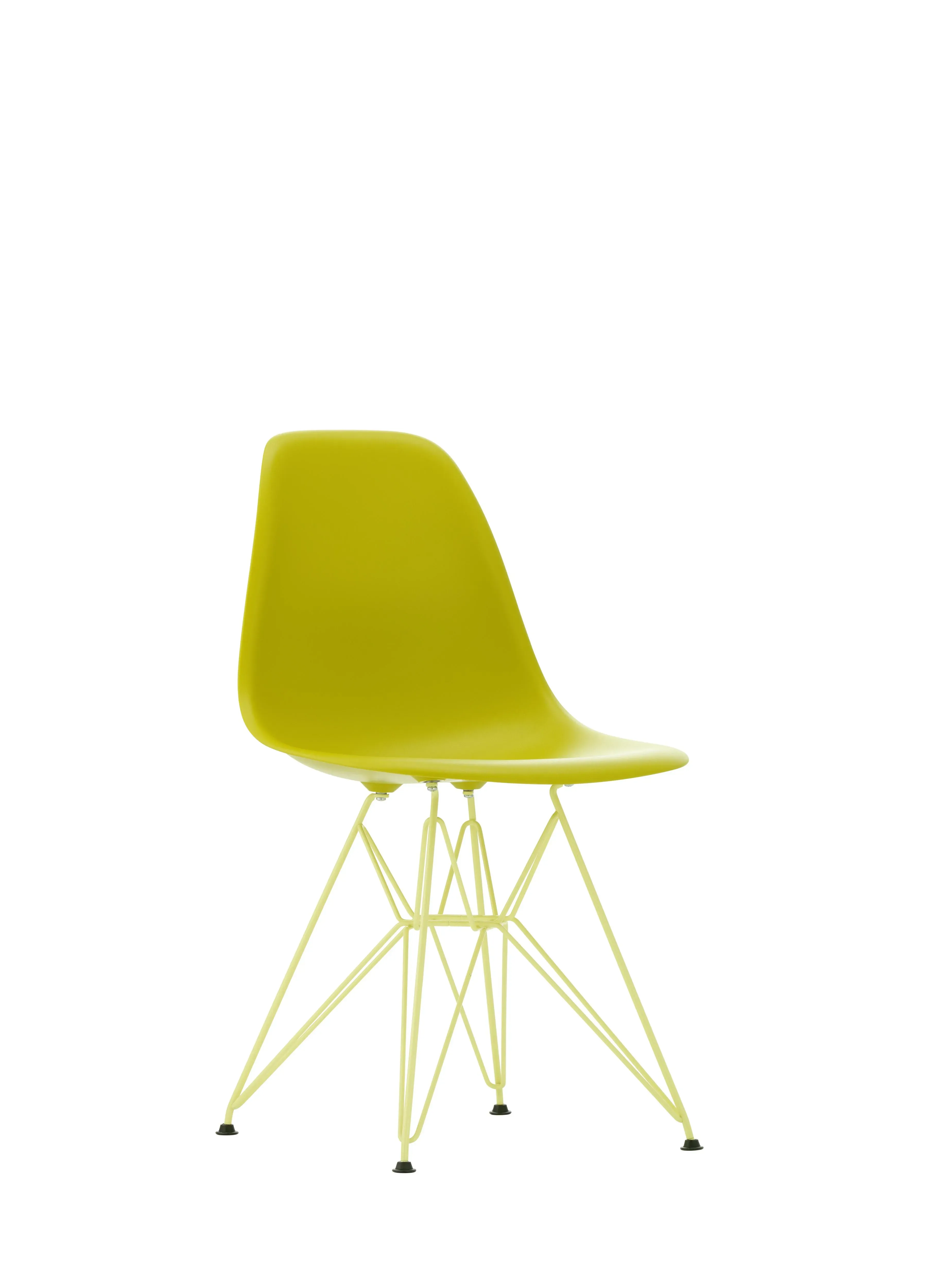 Illustration numéro 2 du produit Vitra Chaise DSR Colours Eames Plastic - moutarde RE - patin pour sols durs