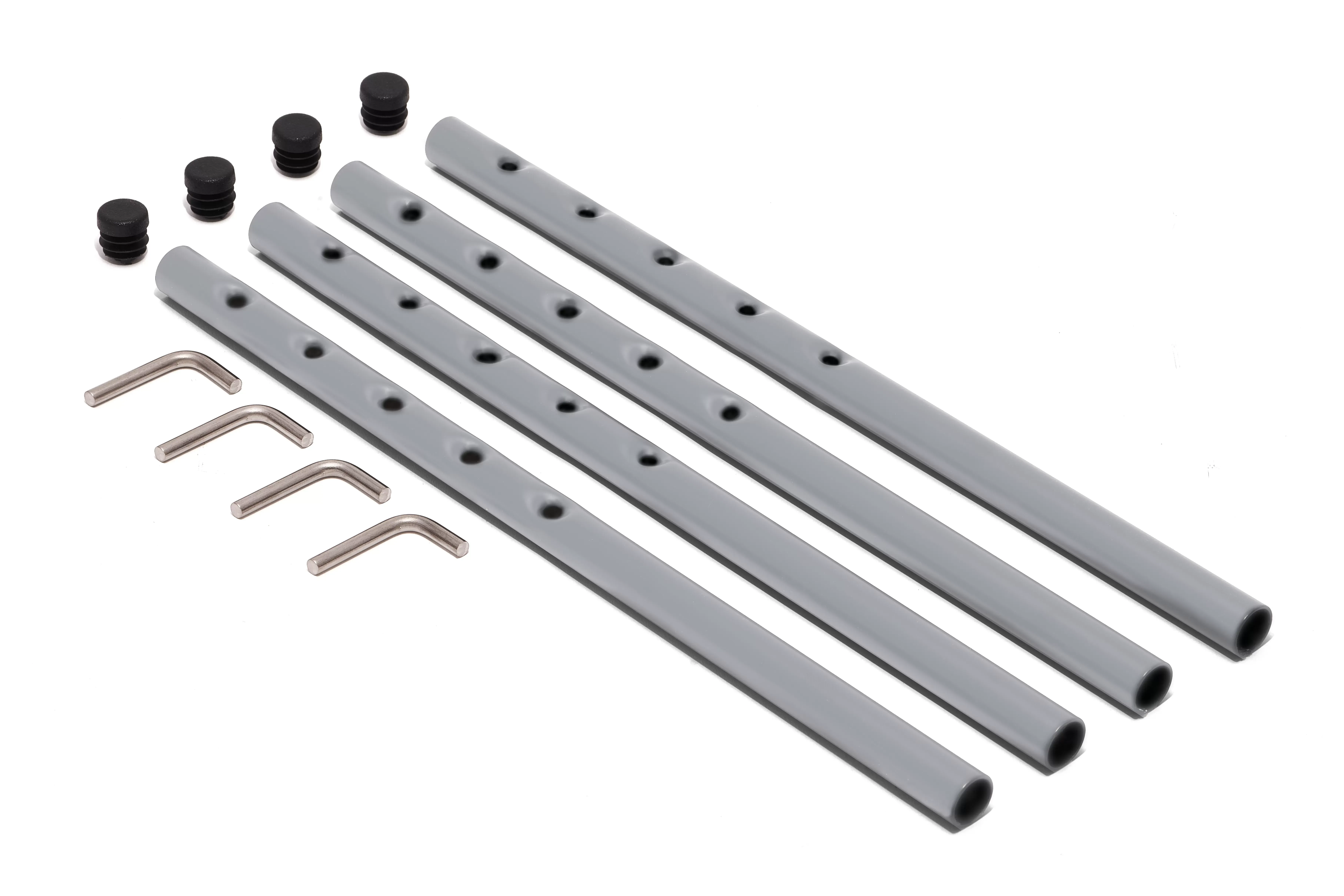 Illustration numéro 2 du produit Richard Lampert Piètement de table Eiermann 2 - argent RAL 9006 - Entretoise excentrée - 80 x 66 cm - avec extension (hauteur 66 cm)