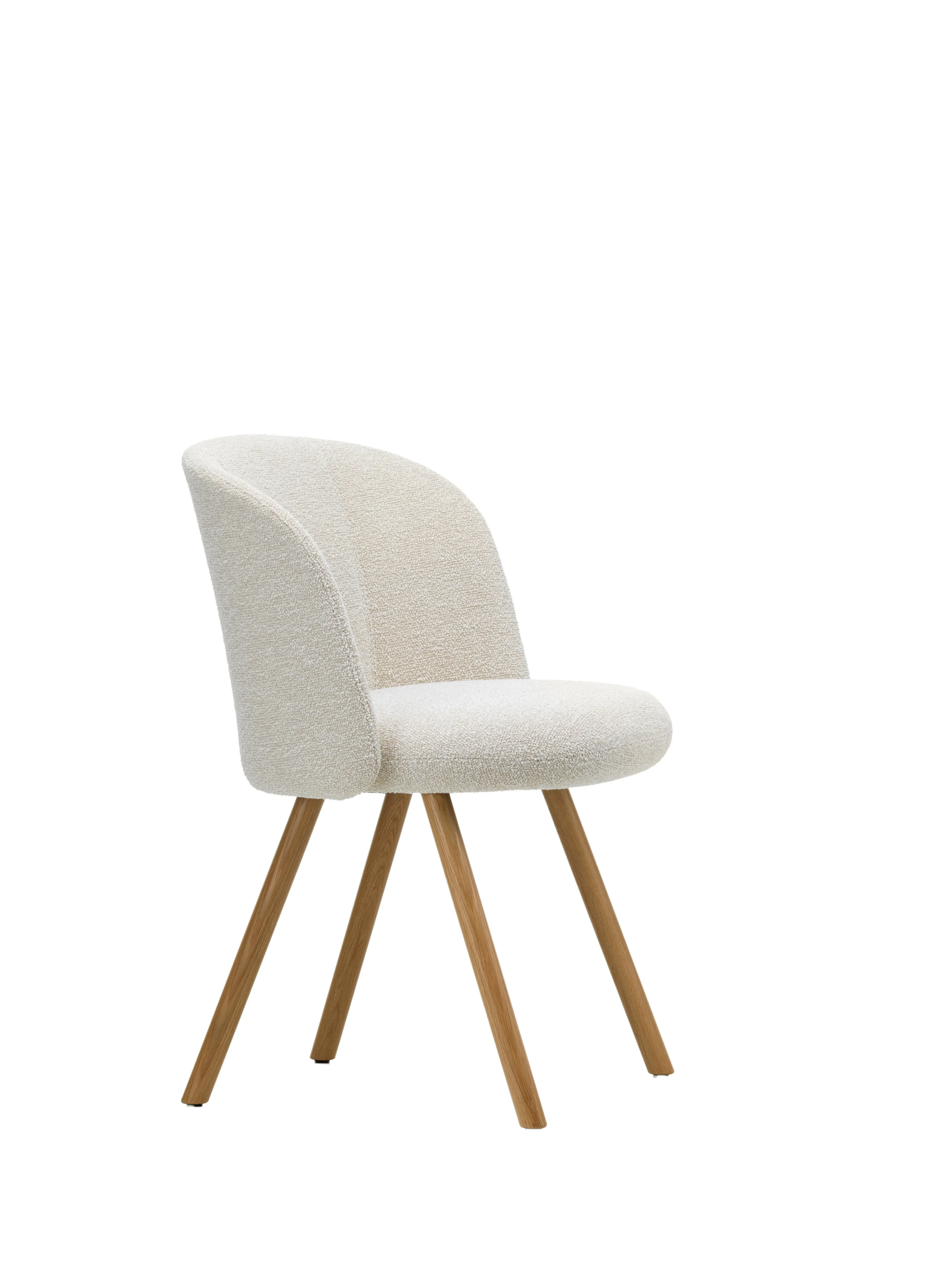 Illustration numéro 2 du produit Vitra Chaise Mikado piètement en chêne - Nubia ivoire/perle